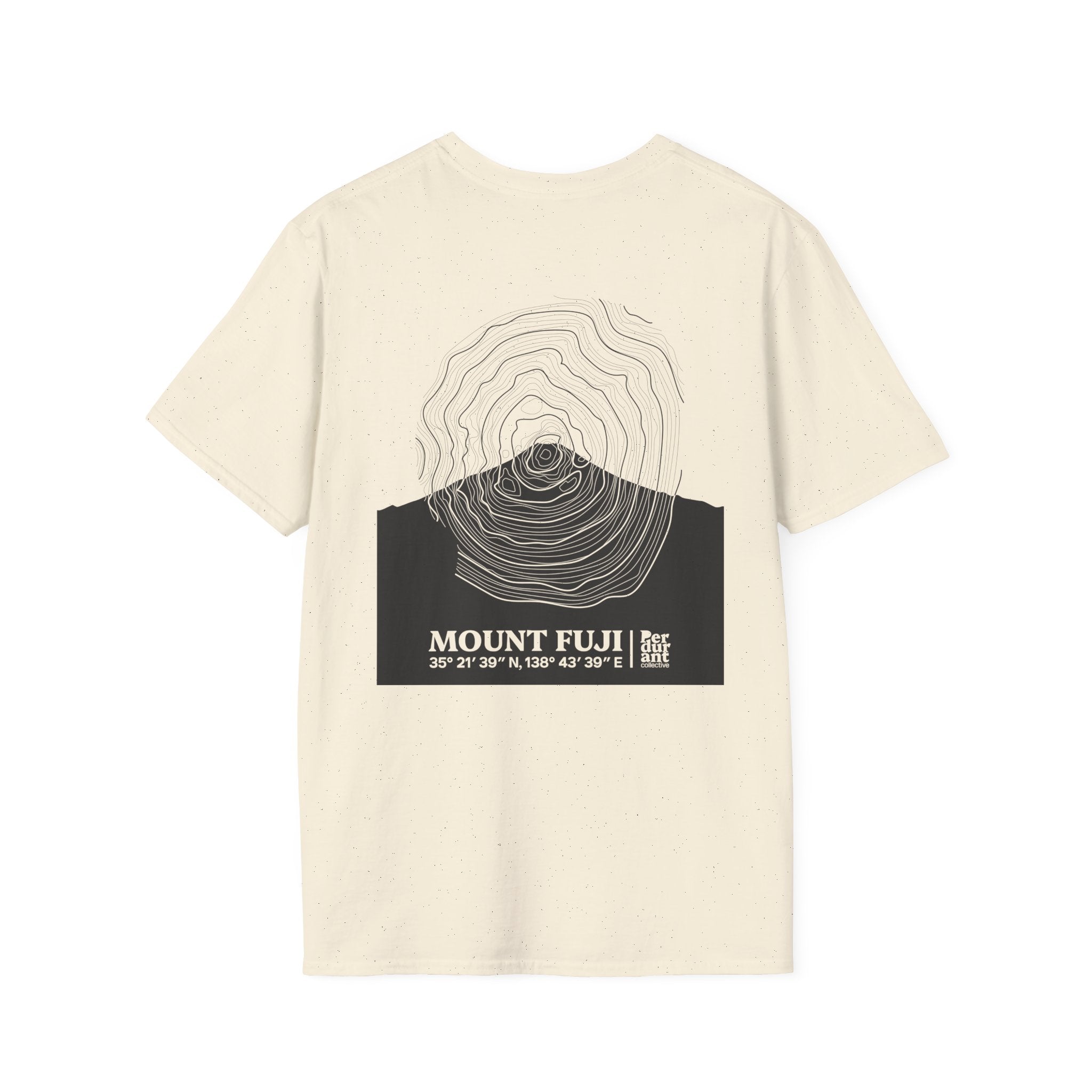 Mount Fuji Topographic T-Shirt - Light Unisex Mountain Relief Tee