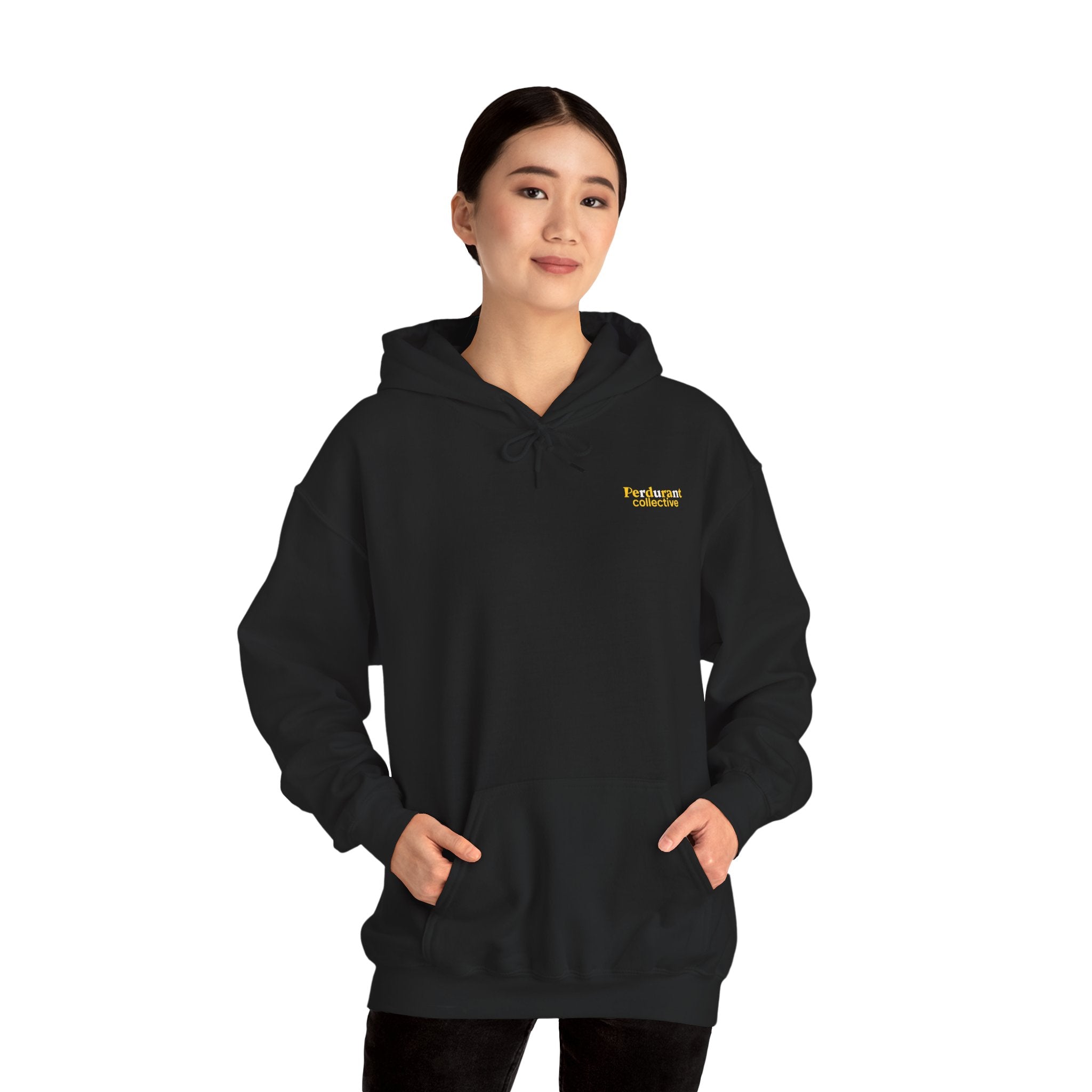 Perdurant Collective RUN RUN RUN Hoodie - Dark Athletic Unisex Graphic Pullover for Runners