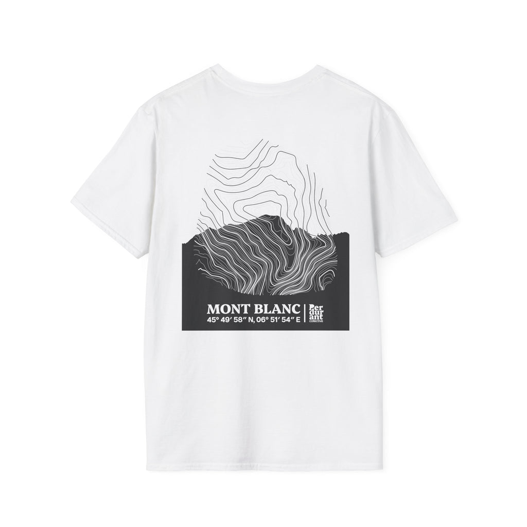 Mont Blanc Topographic T-Shirt - Light Unisex Mountain Relief Tee