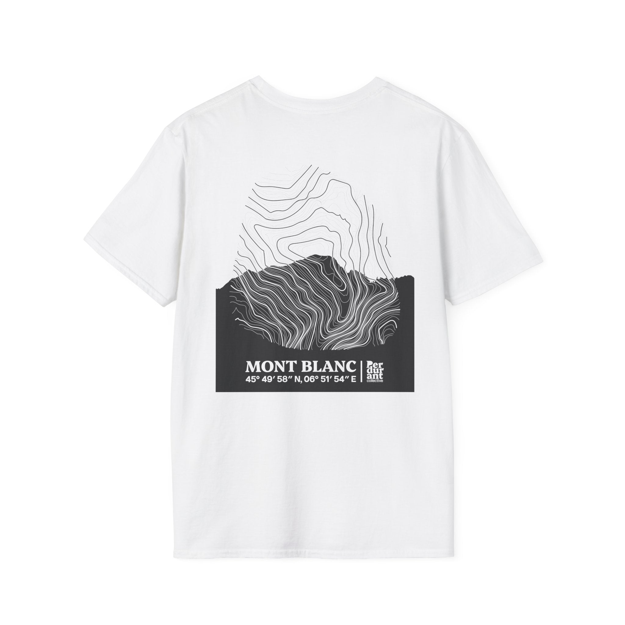 Mont Blanc Topographic T-Shirt - Light Unisex Mountain Relief Tee