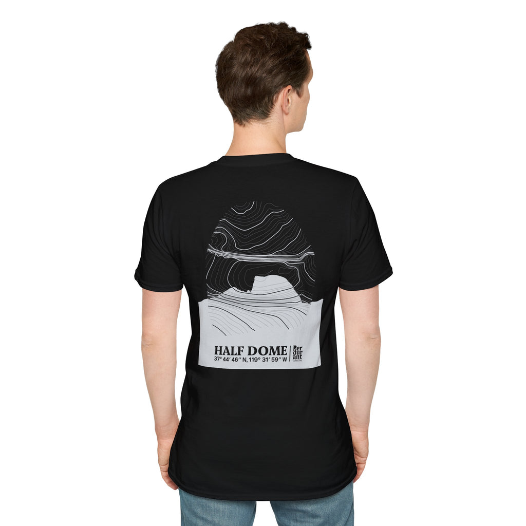 Half Dome Topographic T-Shirt - Dark Unisex Mountain Relief Tee