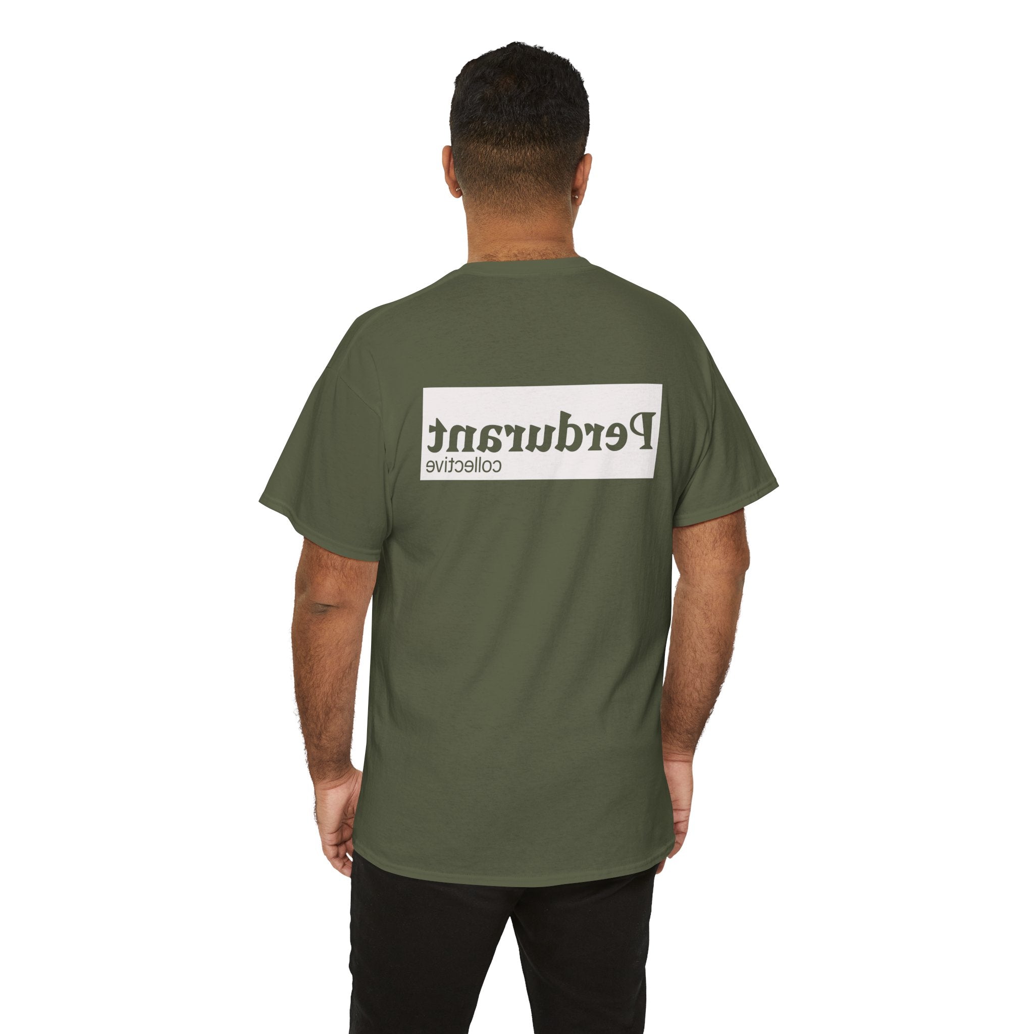 Perdurant Collective Outline Logo T-Shirt - Dark Minimal Unisex Graphic Tee