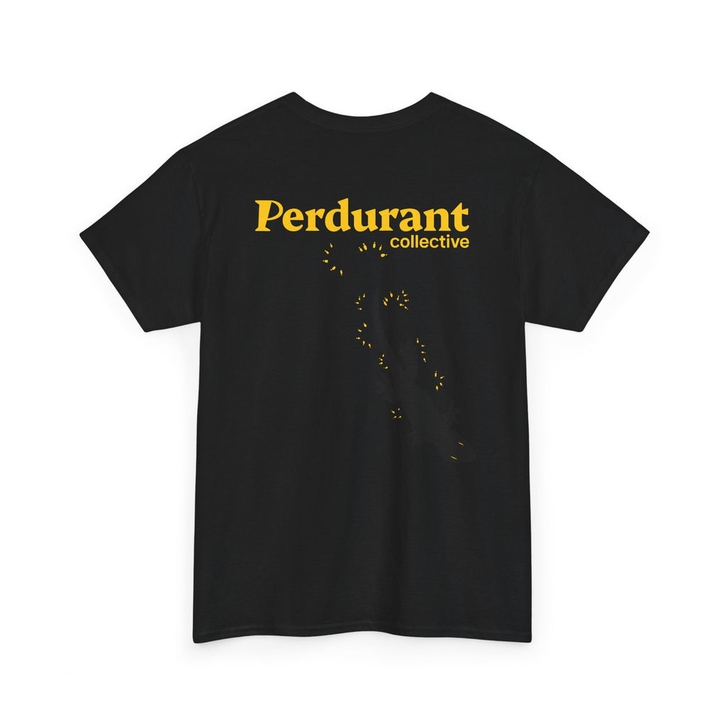 Perdurant Collective Footprint T-Shirt - Dark Minimal Unisex Graphic Tee