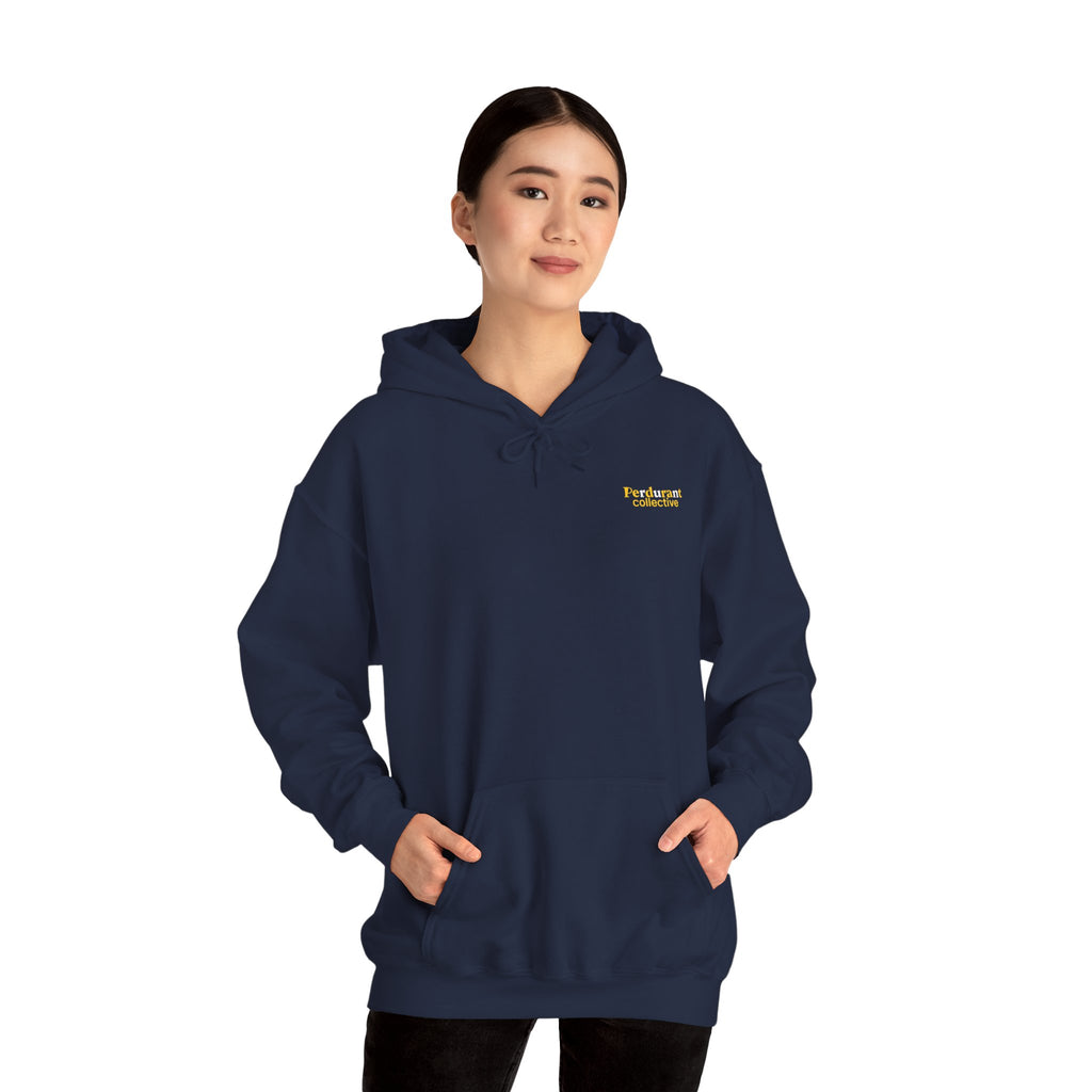 Perdurant Collective RUN RUN RUN Hoodie - Dark Athletic Unisex Graphic Pullover for Runners