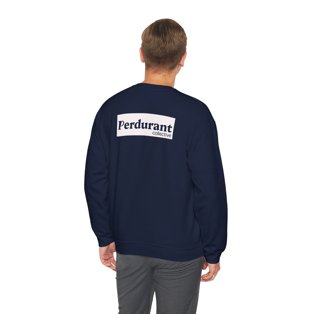 Perdurant Collective Logo Sweatshirt - Dark Minimal Unisex Graphic Crewneck