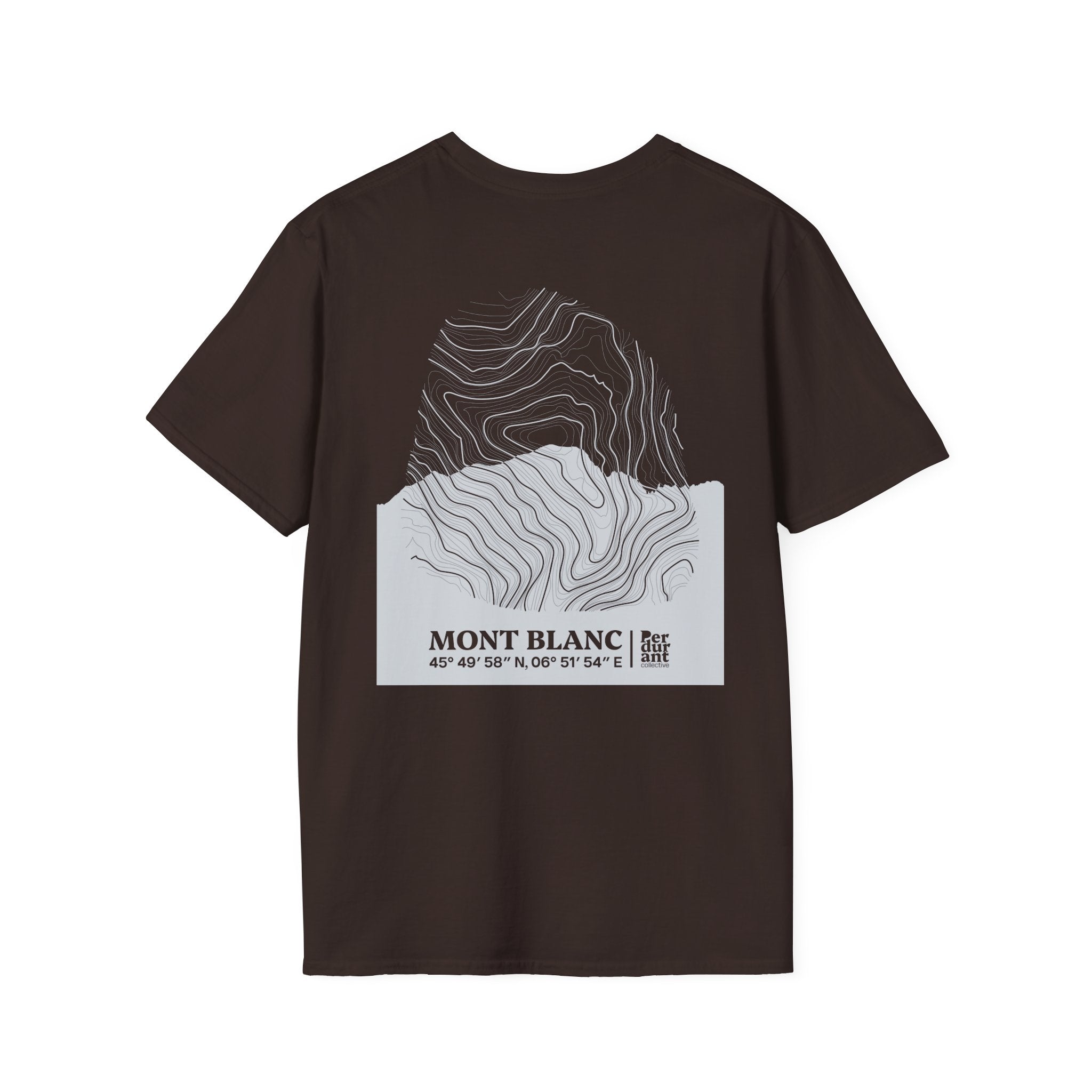 Mont Blanc Topographic T-Shirt - Dark Unisex Mountain Relief Tee