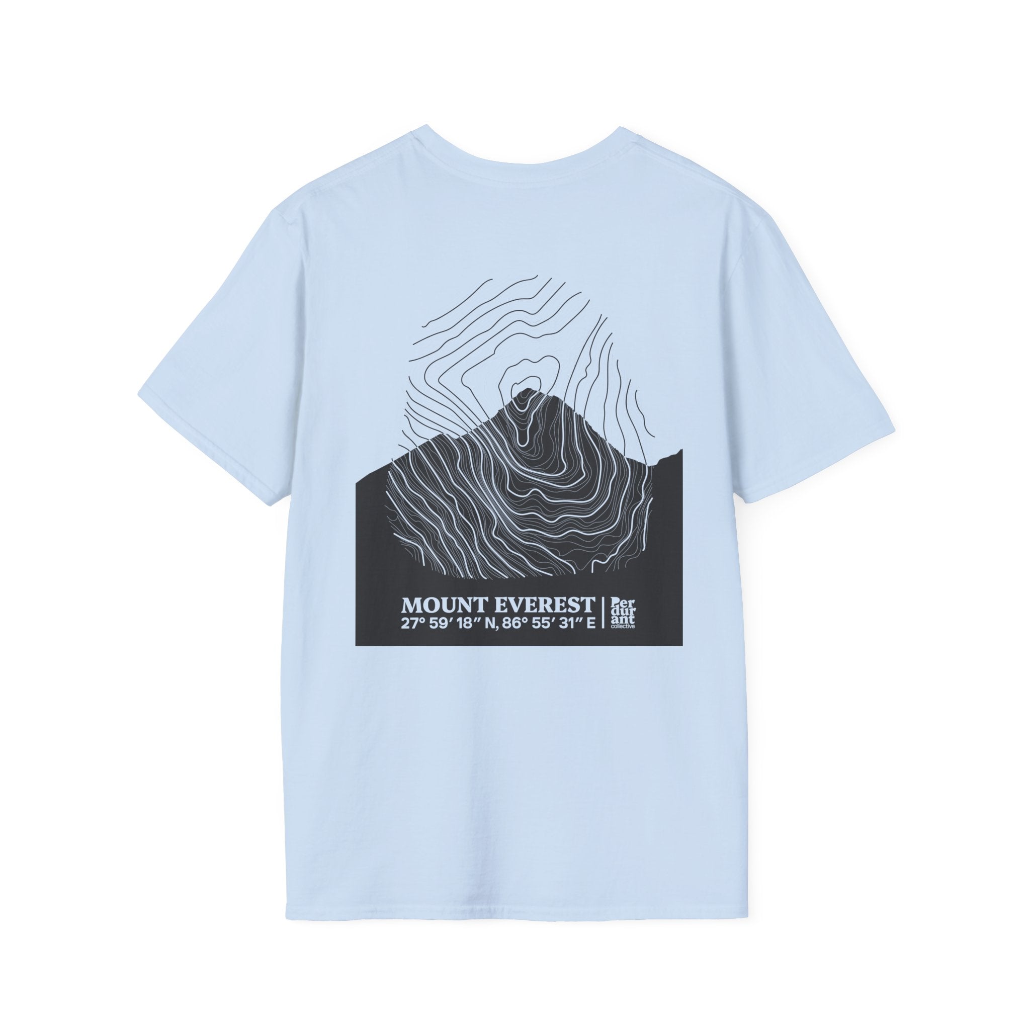 Mount Everest Topographic T-Shirt - Light Unisex Mountain Relief Tee