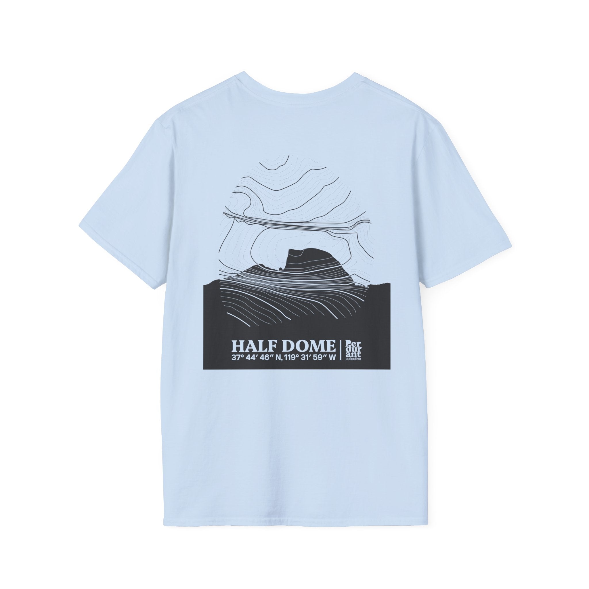 Half Dome Topographic T-Shirt - Light Unisex Mountain Relief Tee