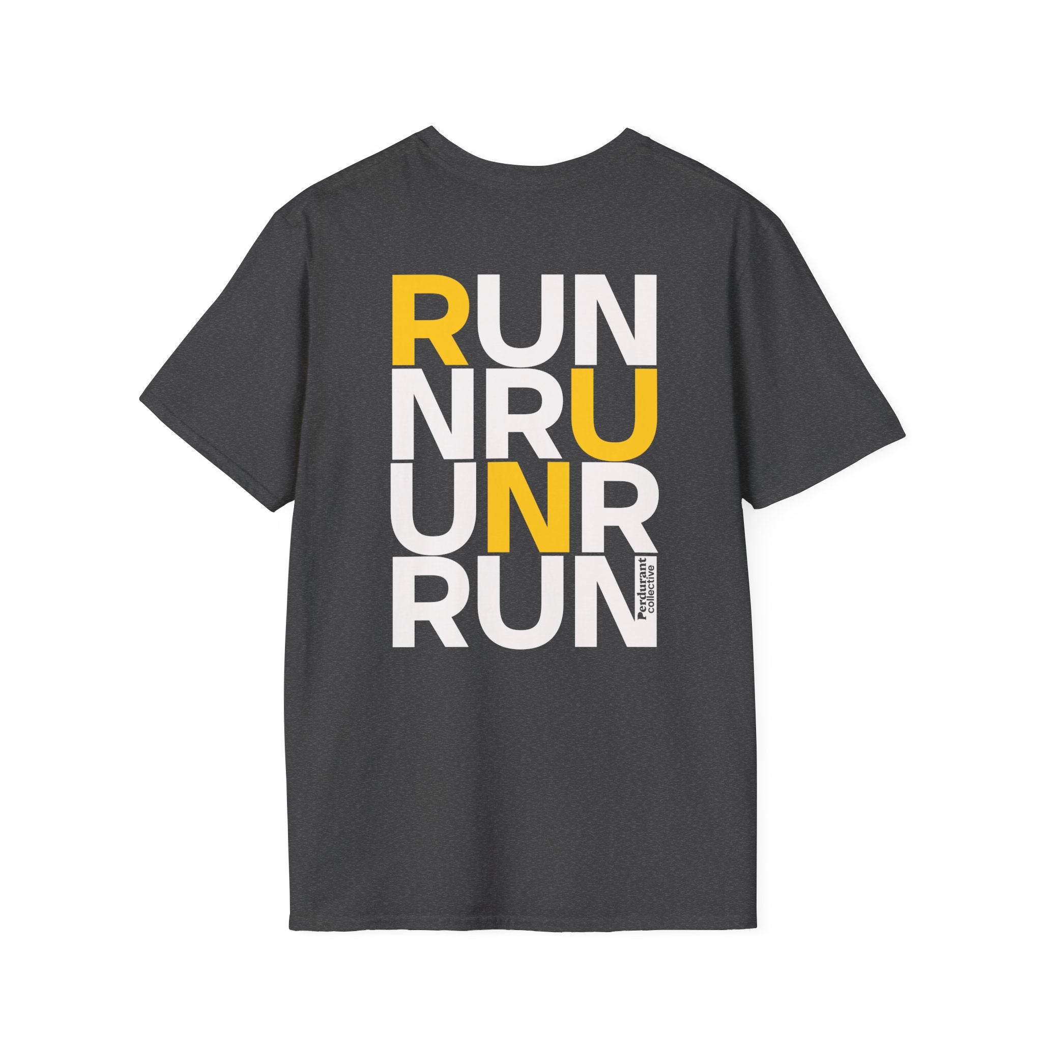 Perdurant Collective RUN RUN RUN T-Shirt - Dark Unisex Graphic Marathon Tee