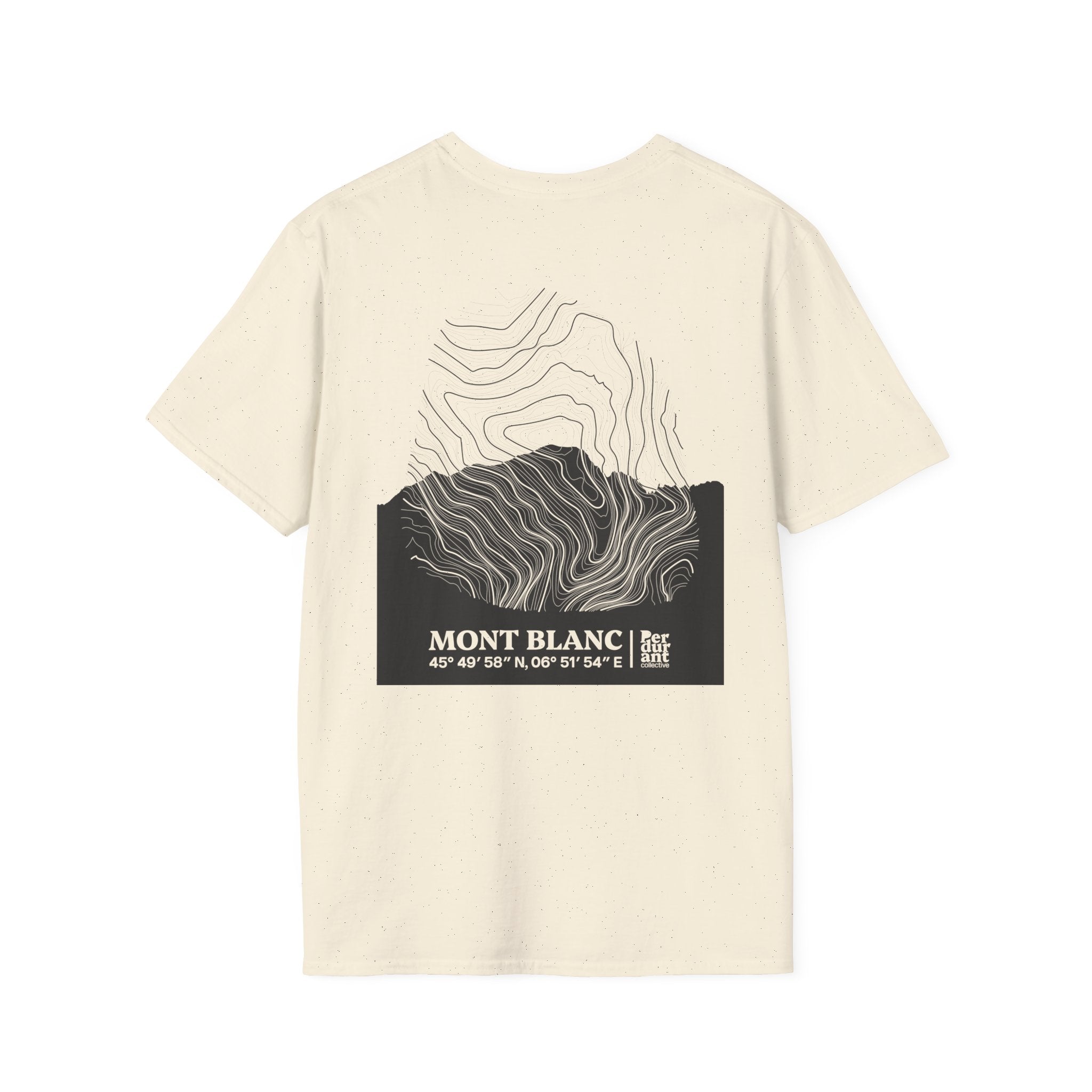 Mont Blanc Topographic T-Shirt - Light Unisex Mountain Relief Tee