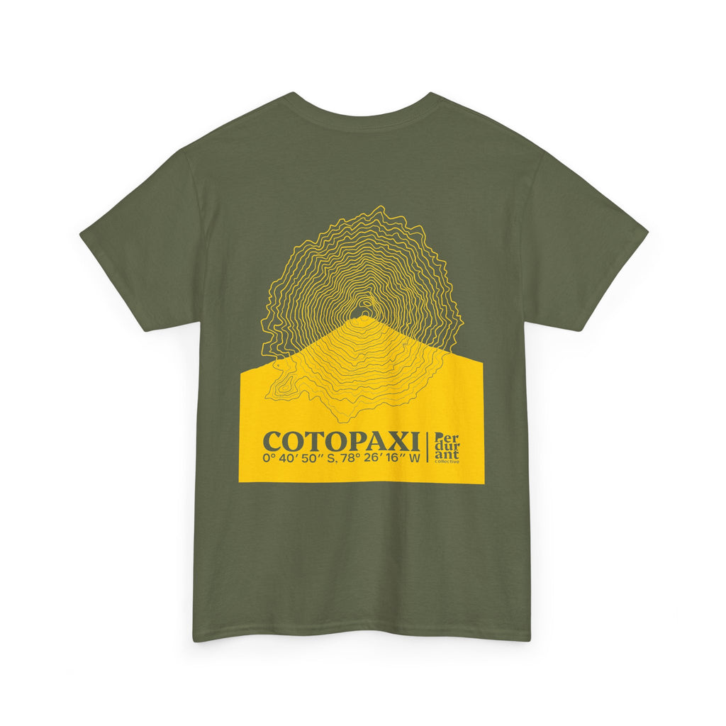 Cotopaxi Topographic T-Shirt - Yellow Unisex Mountain Relief Special Tee