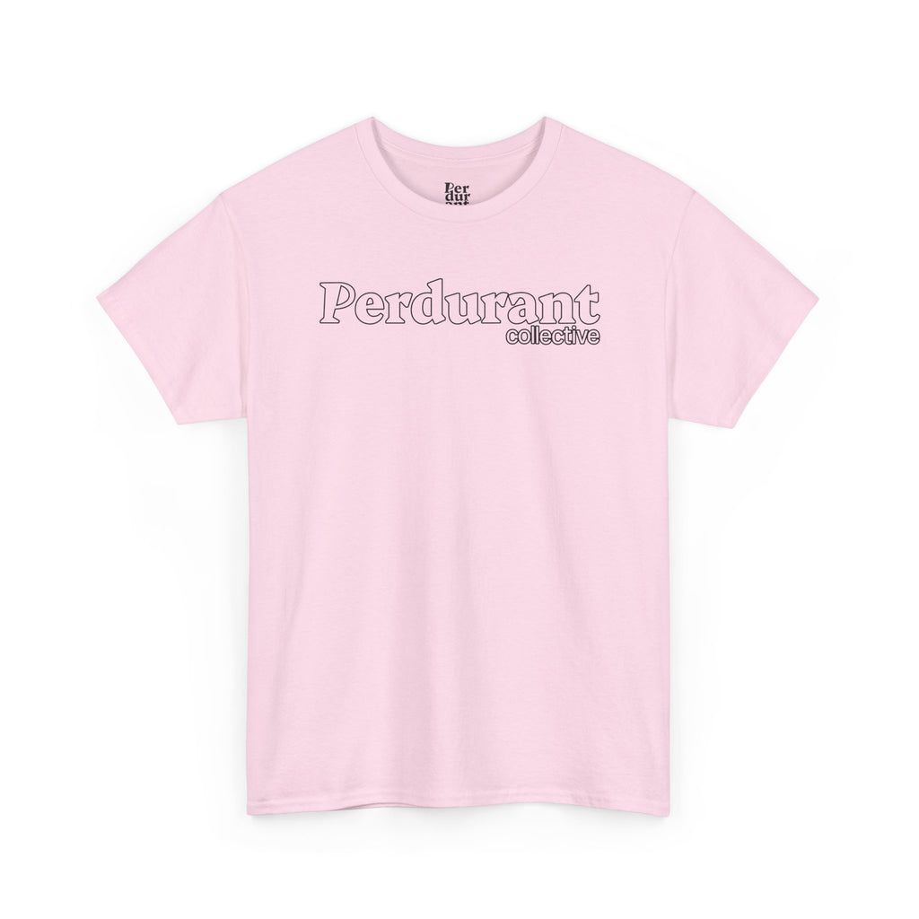 Perdurant Collective Outline Logo T-Shirt - Light Minimal Unisex Graphic Tee