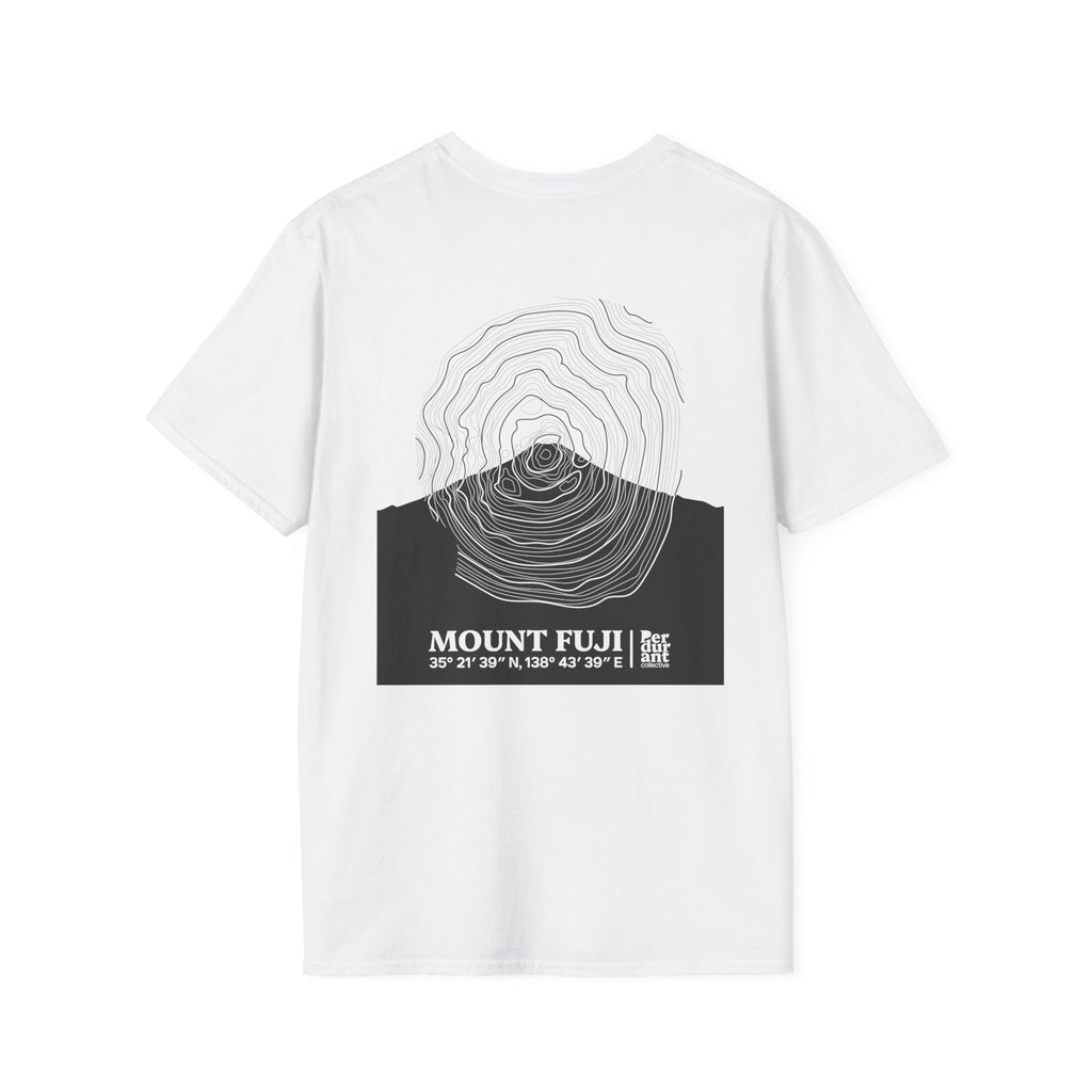 Mount Fuji Topographic T-Shirt - Light Unisex Mountain Relief Tee
