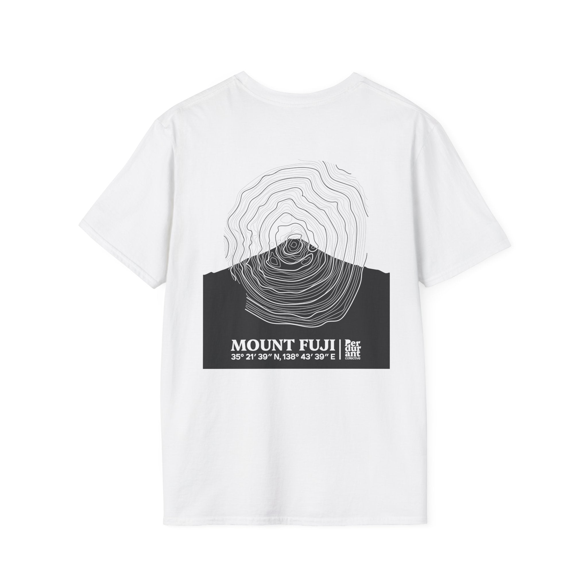 Mount Fuji Topographic T-Shirt - Light Unisex Mountain Relief Tee