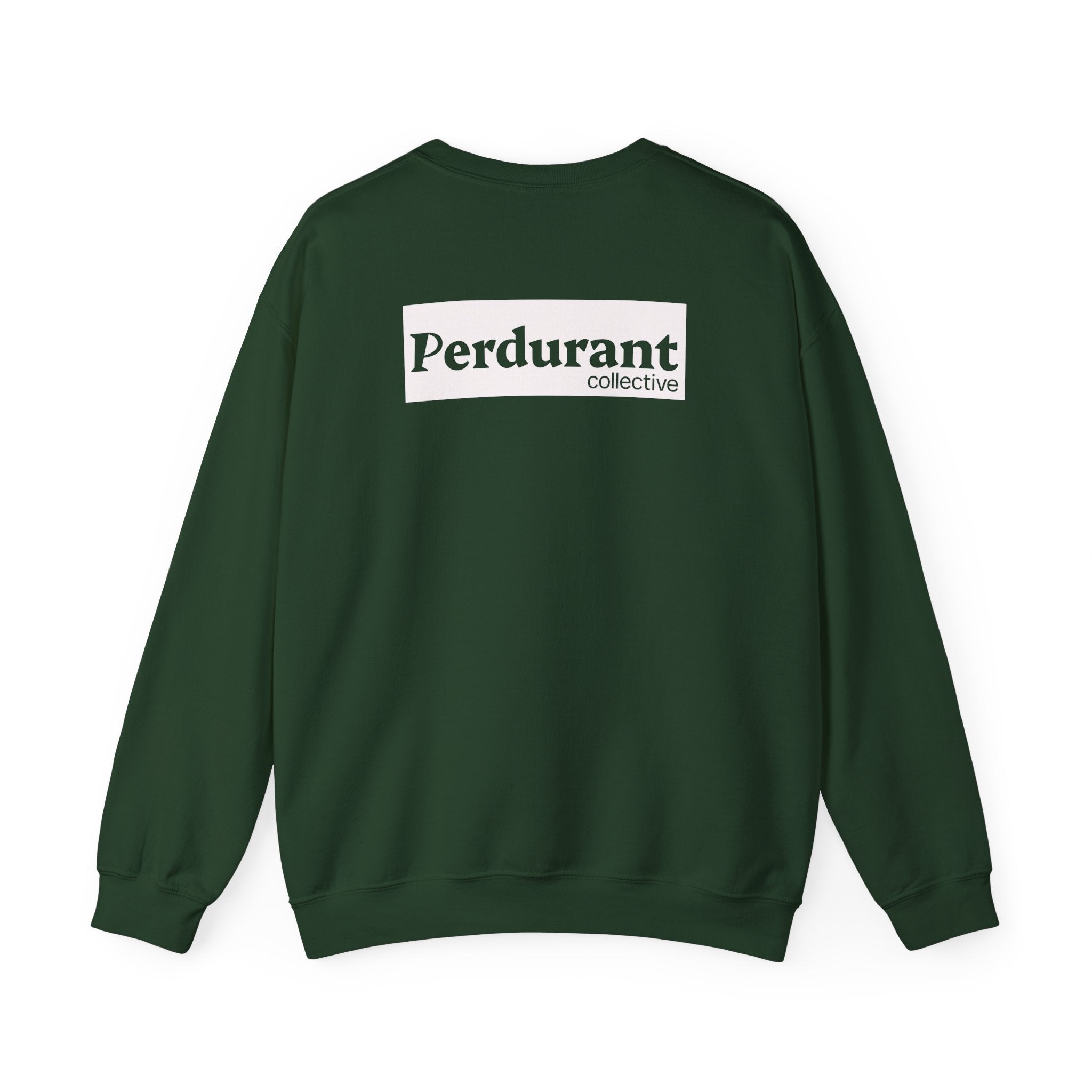 Perdurant Collective Logo Sweatshirt - Dark Minimal Unisex Graphic Crewneck
