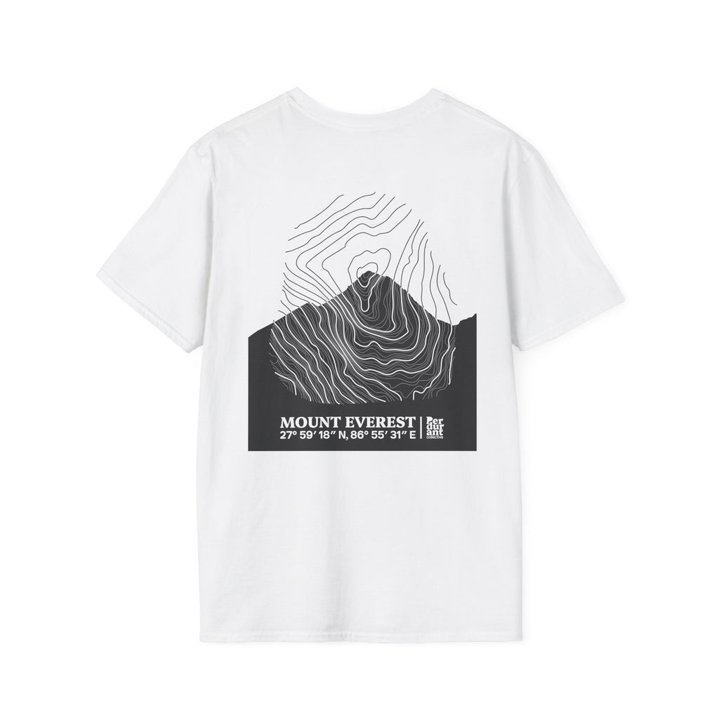 Mount Everest Topographic T-Shirt - Light Unisex Mountain Relief Tee