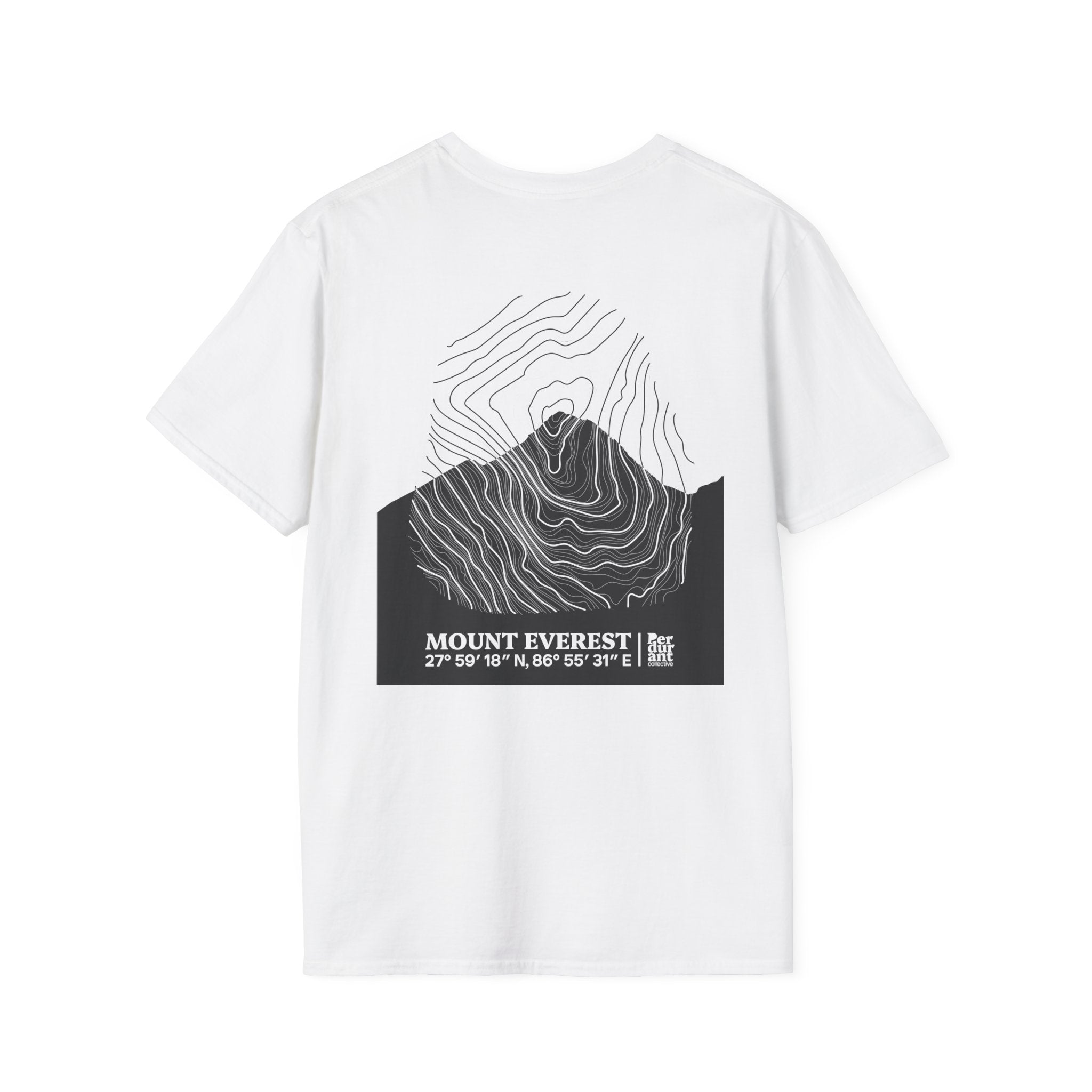Mount Everest Topographic T-Shirt - Light Unisex Mountain Relief Tee