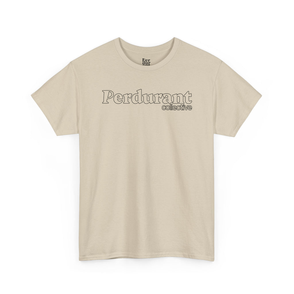 Perdurant Collective Outline Logo T-Shirt - Light Minimal Unisex Graphic Tee