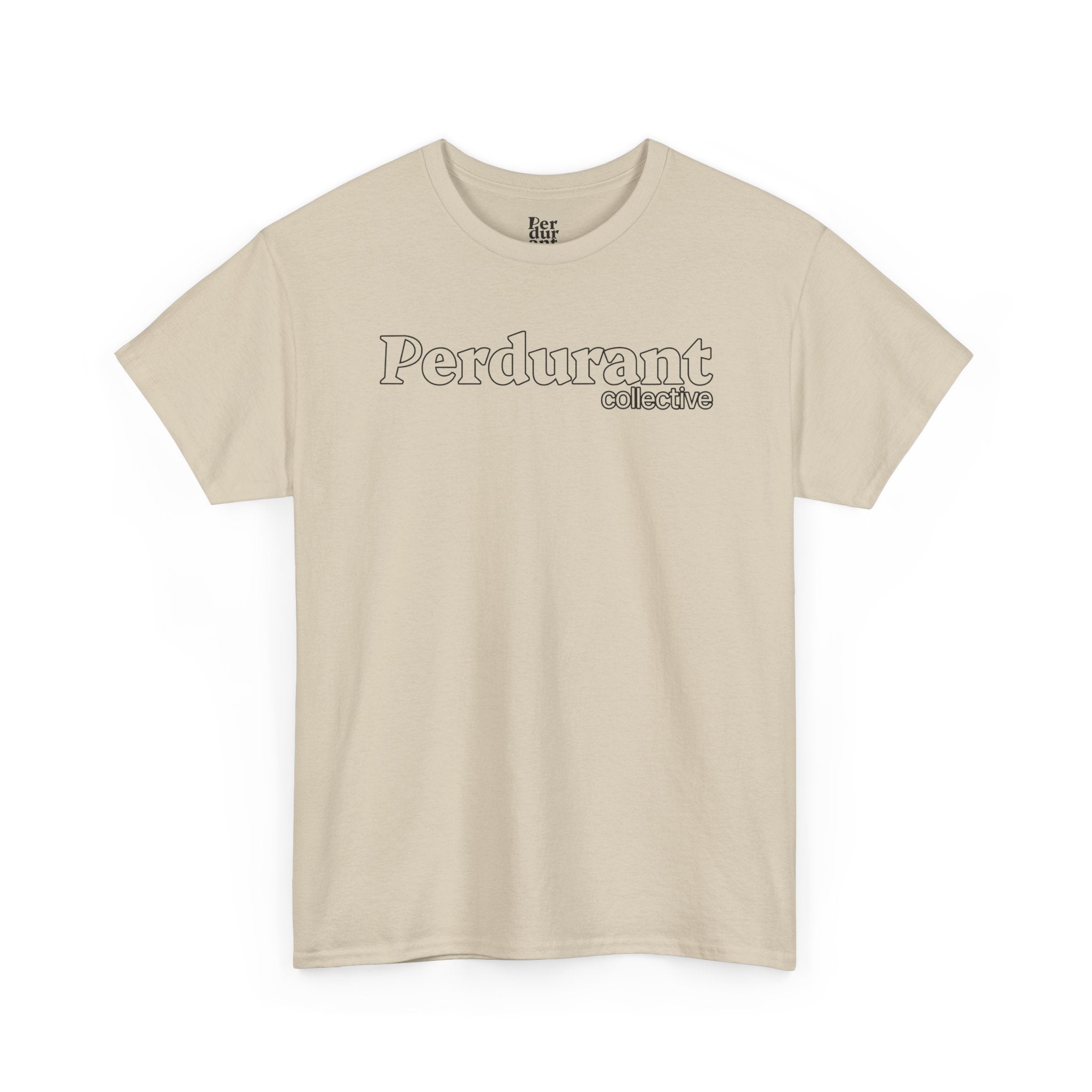 Perdurant Collective Outline Logo T-Shirt - Light Minimal Unisex Graphic Tee
