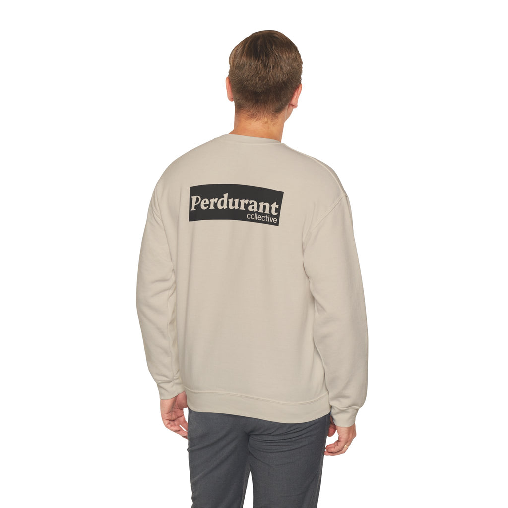 Perdurant Collective Logo Sweatshirt - Light Minimal Unisex Graphic Crewneck