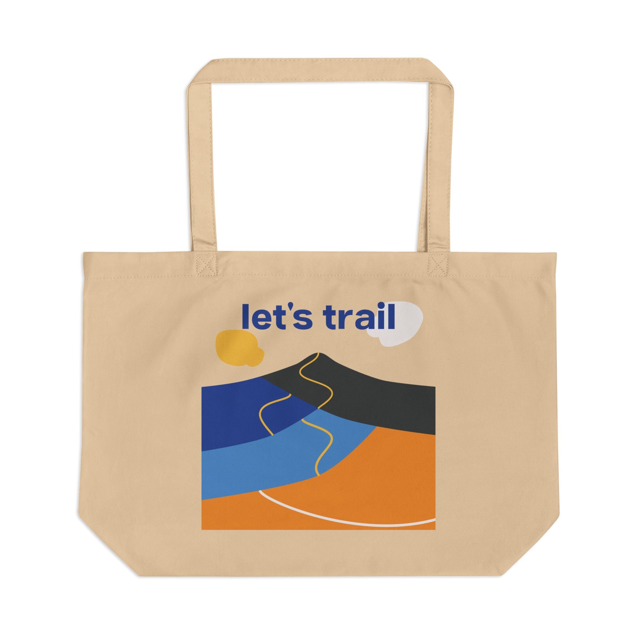 Perdurant Collective Let's Trail Eco Tote - Retro Beach Trail Tote Bag