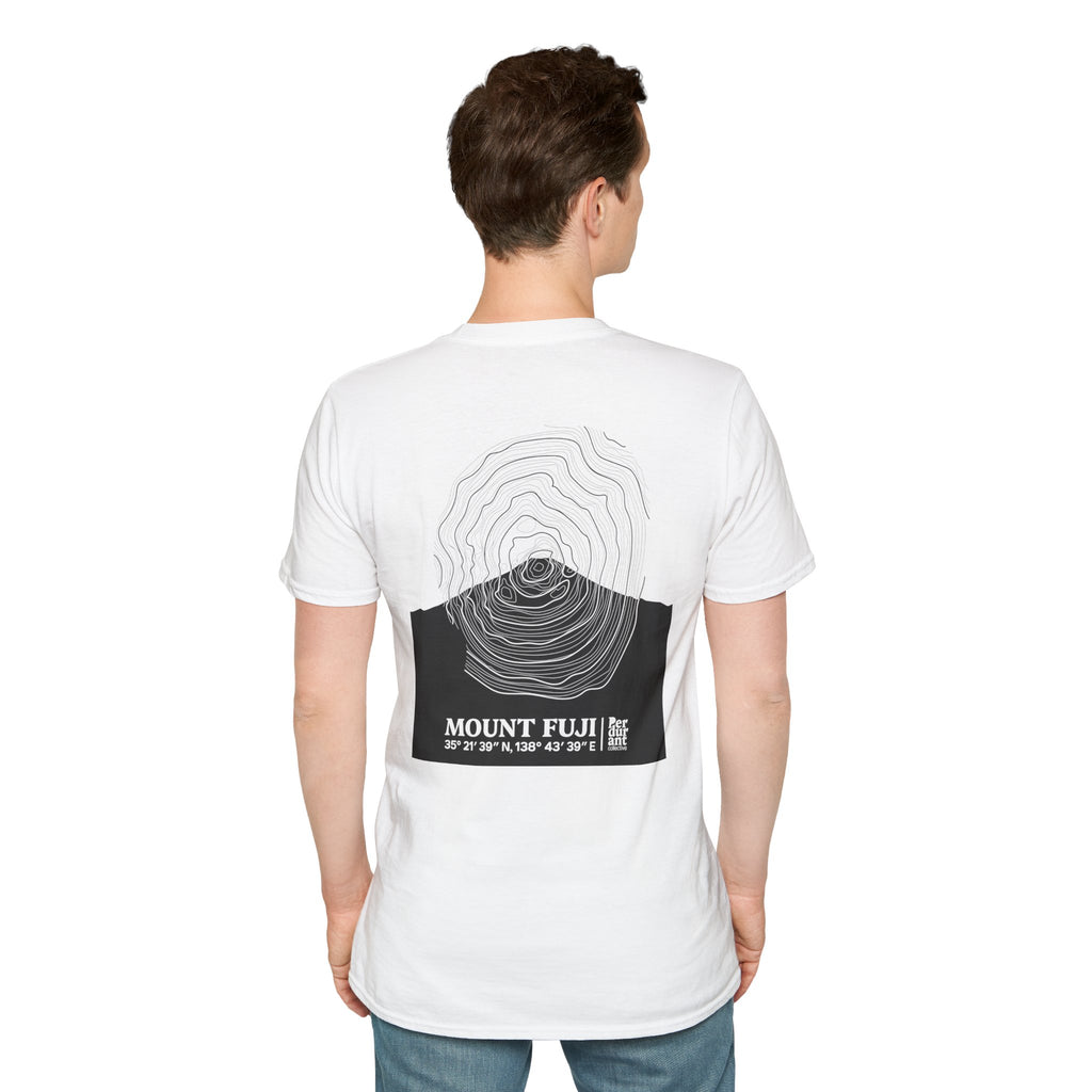 Mount Fuji Topographic T-Shirt - Light Unisex Mountain Relief Tee