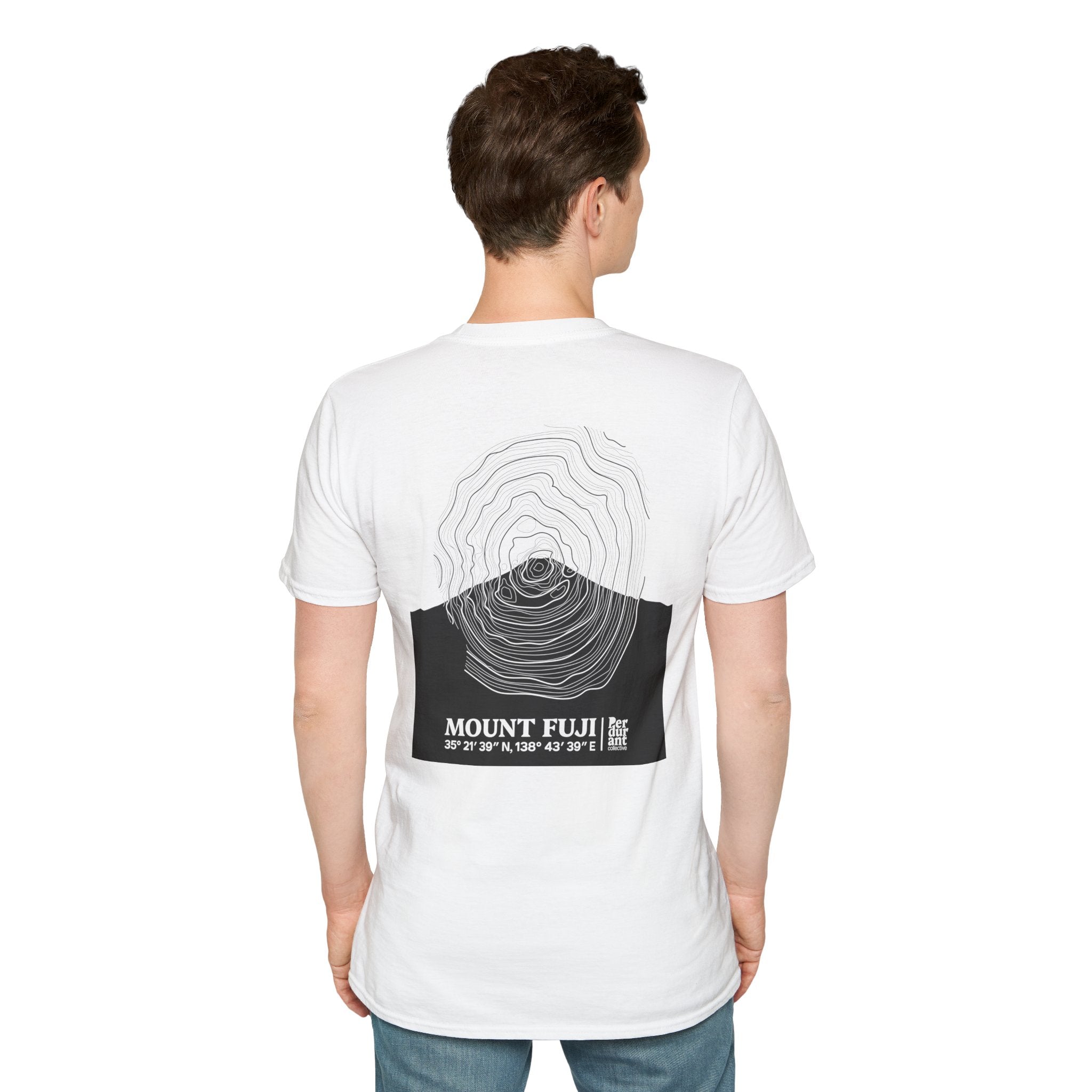 Mount Fuji Topographic T-Shirt - Light Unisex Mountain Relief Tee