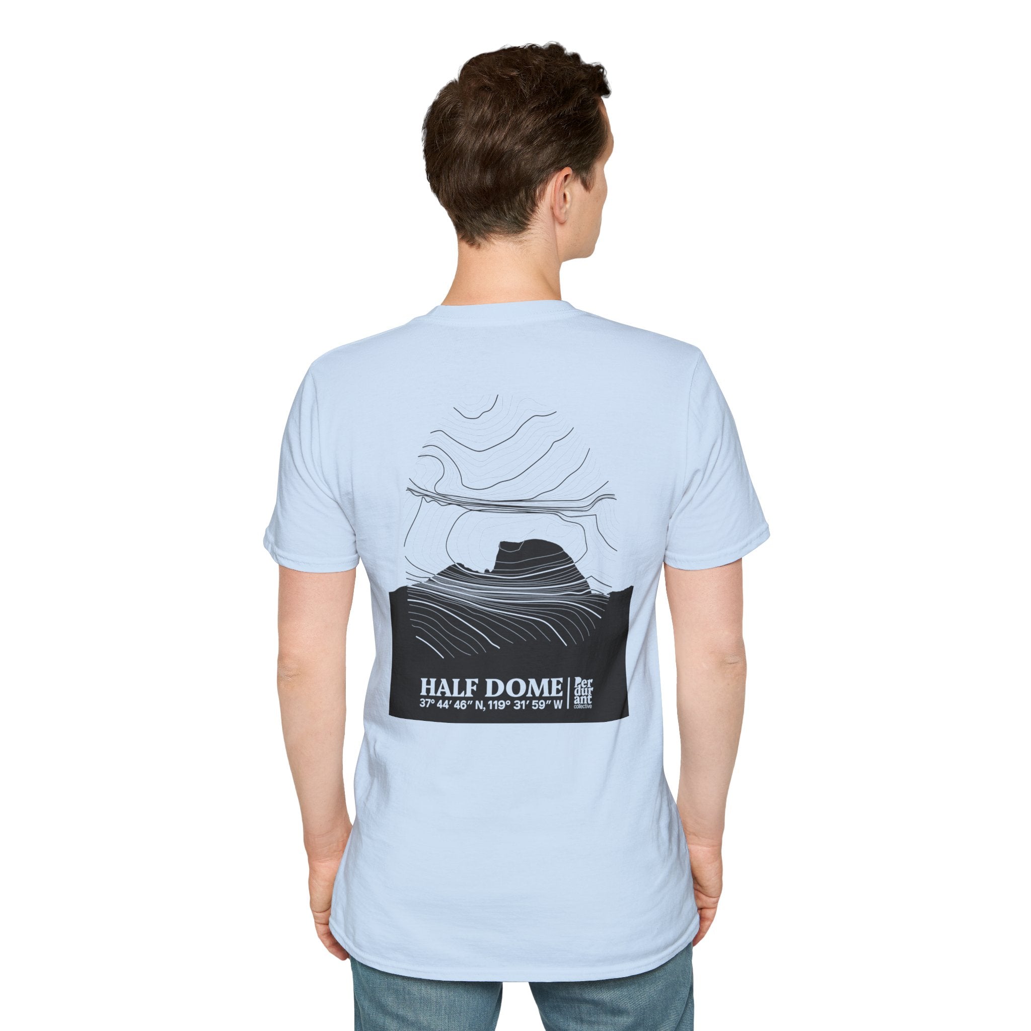 Half Dome Topographic T-Shirt - Light Unisex Mountain Relief Tee