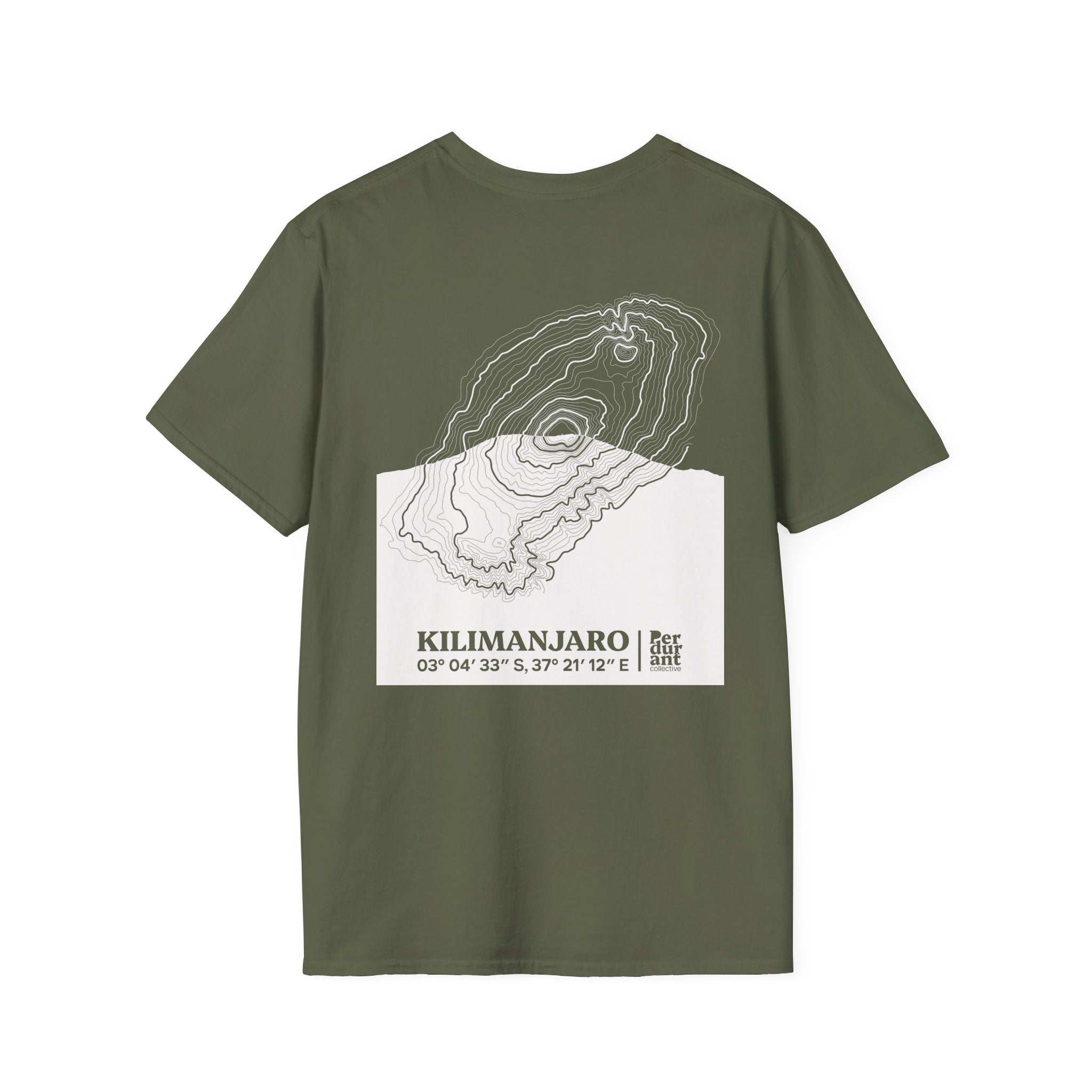 Kilimanjaro Topographic T-Shirt - Dark Unisex Mountain Relief Tee