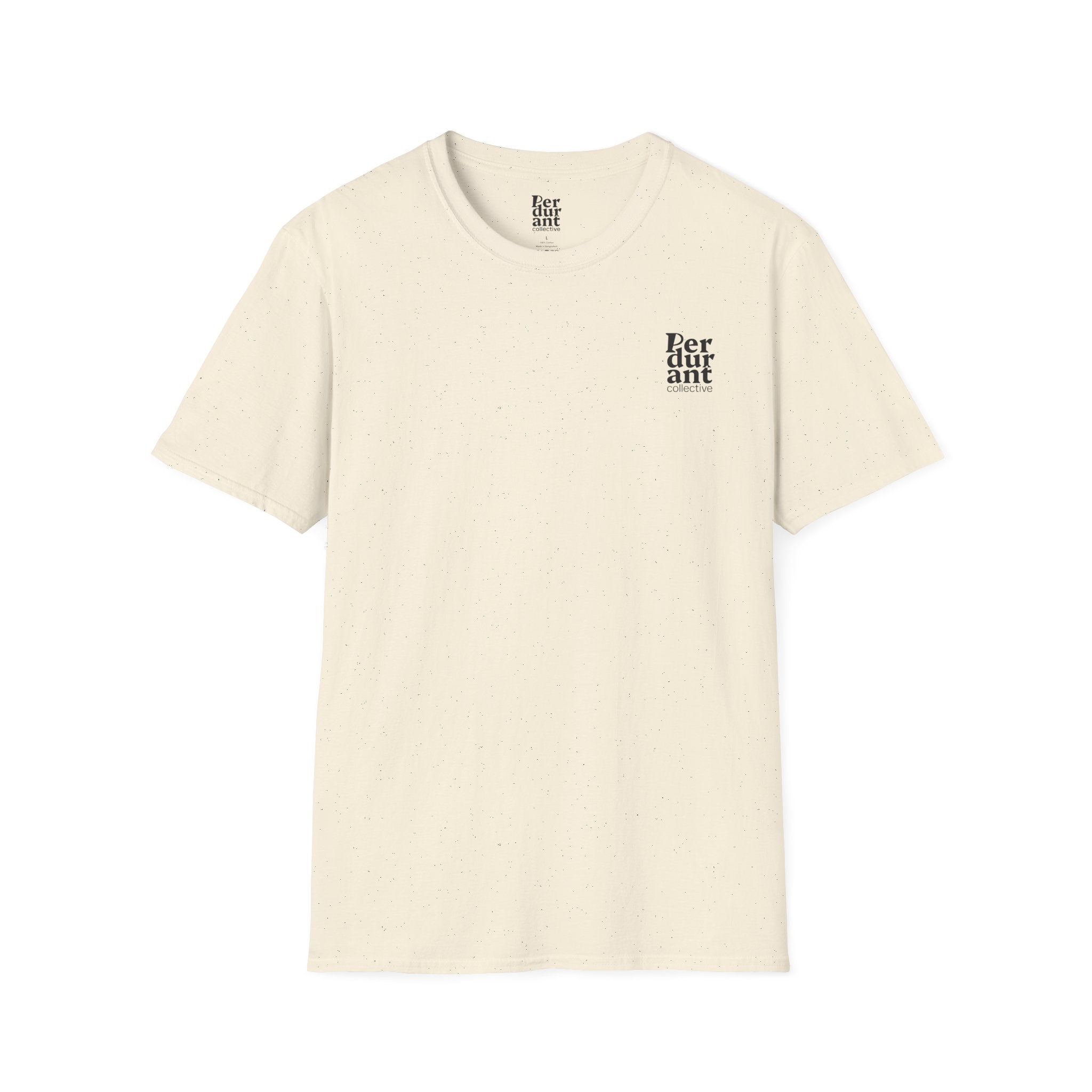 Perdurant Collective Reversed Logo T-Shirt - Light Minimal Unisex Graphic Tee
