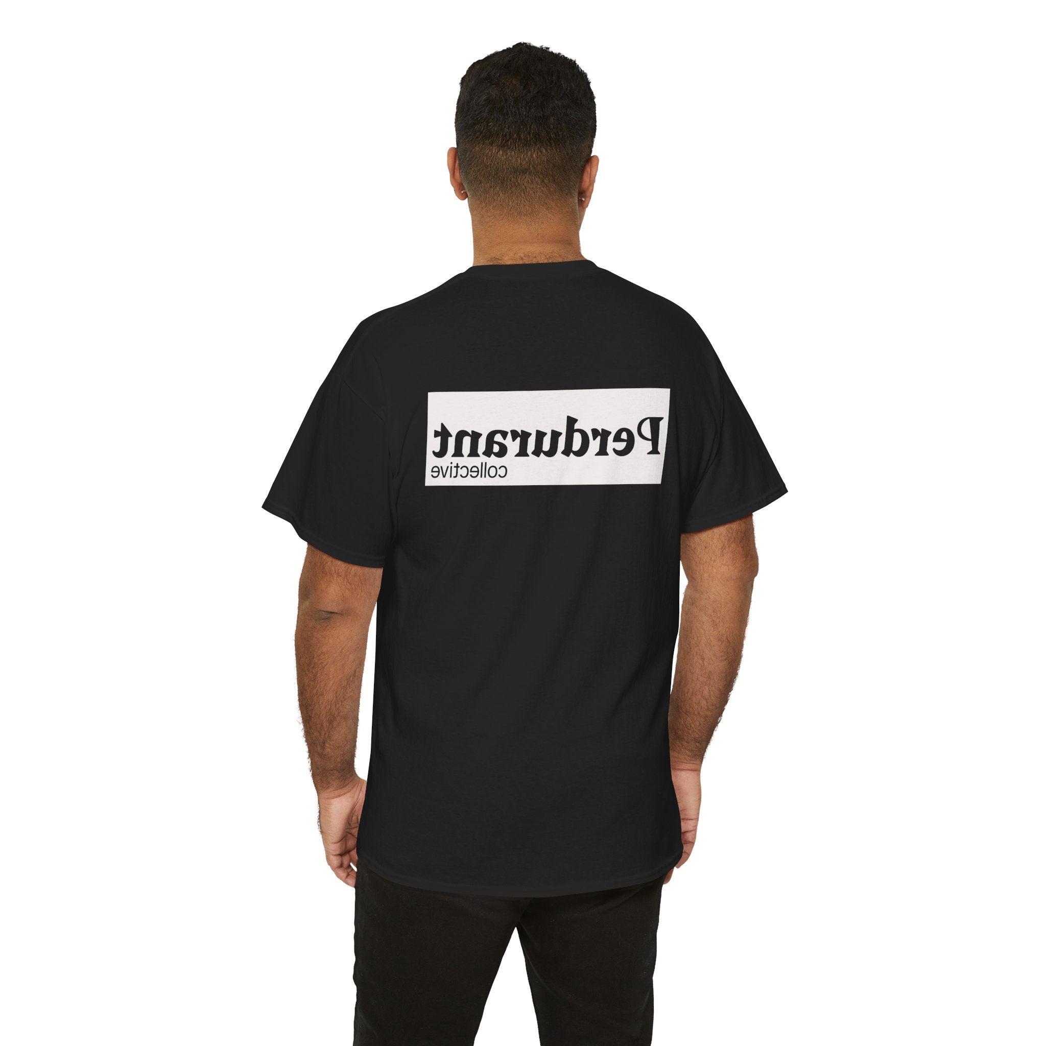 Perdurant Collective Outline Logo T-Shirt - Dark Minimal Unisex Graphic Tee