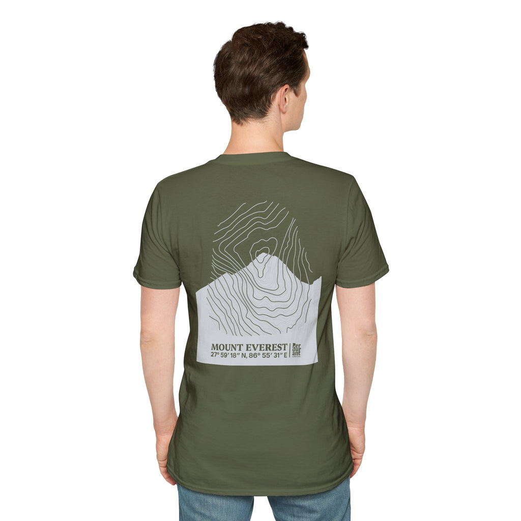 Mount Everest Topographic T-Shirt - Dark Unisex Mountain Relief Tee