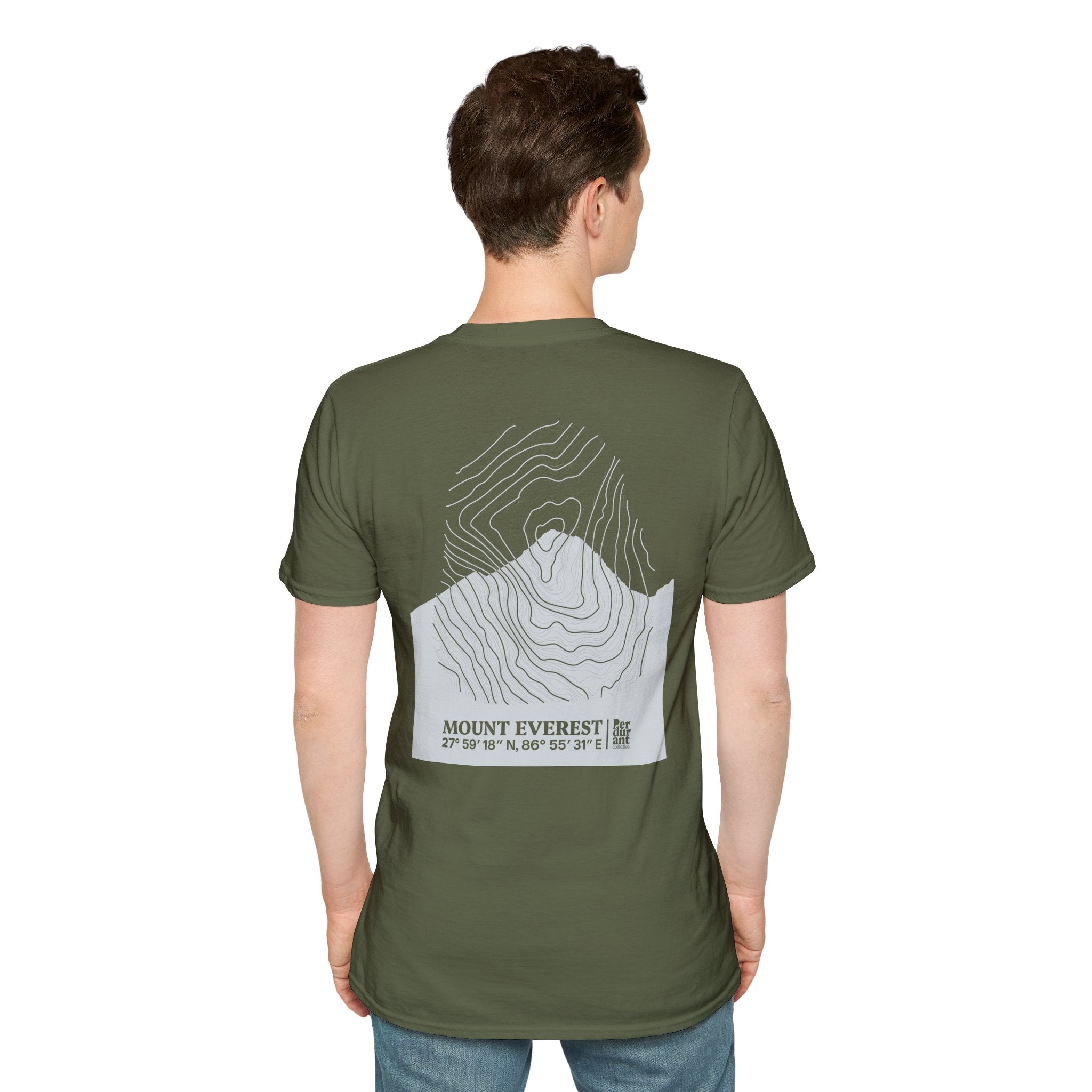 Mount Everest Topographic T-Shirt - Dark Unisex Mountain Relief Tee
