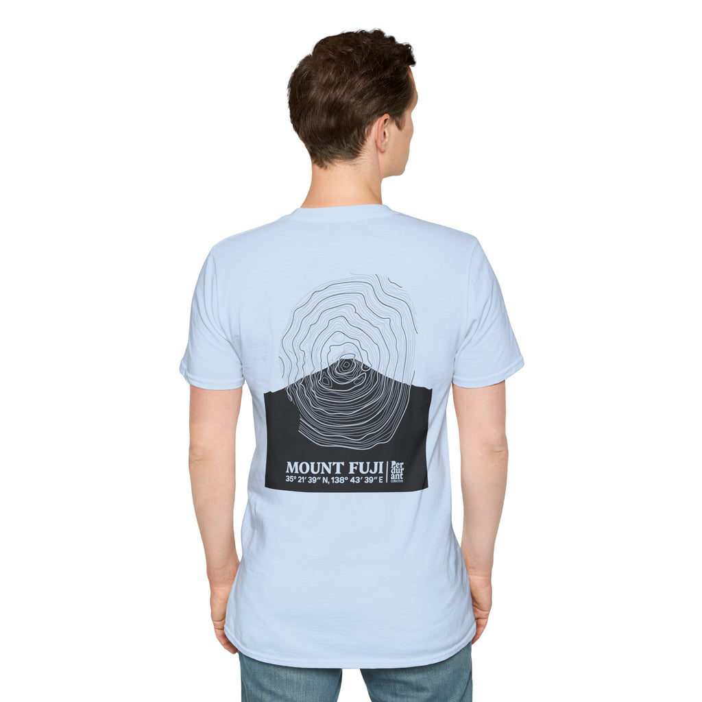 Mount Fuji Topographic T-Shirt - Light Unisex Mountain Relief Tee