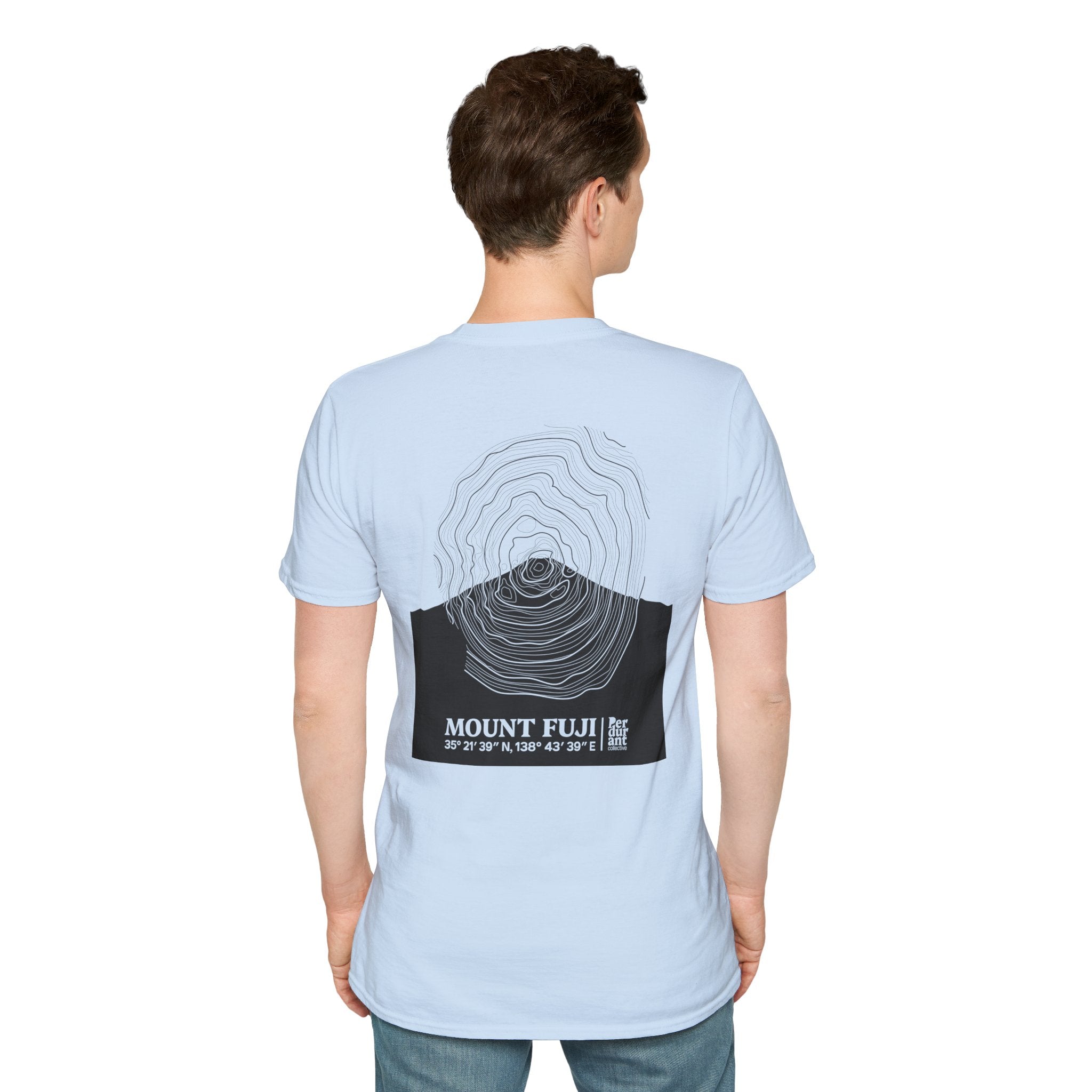 Mount Fuji Topographic T-Shirt - Light Unisex Mountain Relief Tee