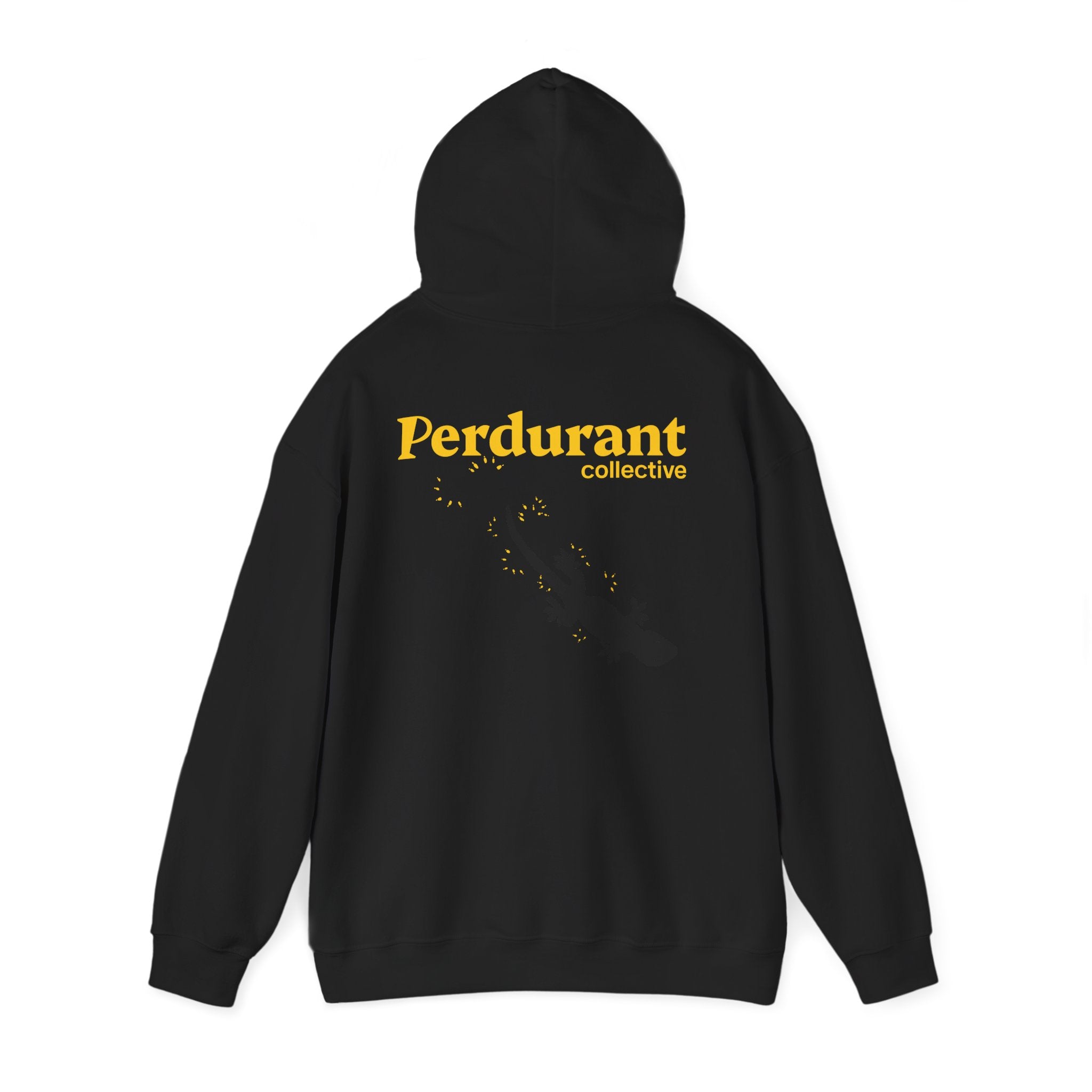 Perdurant Collective Footprint Hoodie - Dark Minimal Unisex Graphic Hoodie