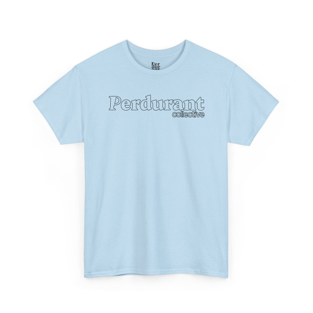 Perdurant Collective Outline Logo T-Shirt - Light Minimal Unisex Graphic Tee