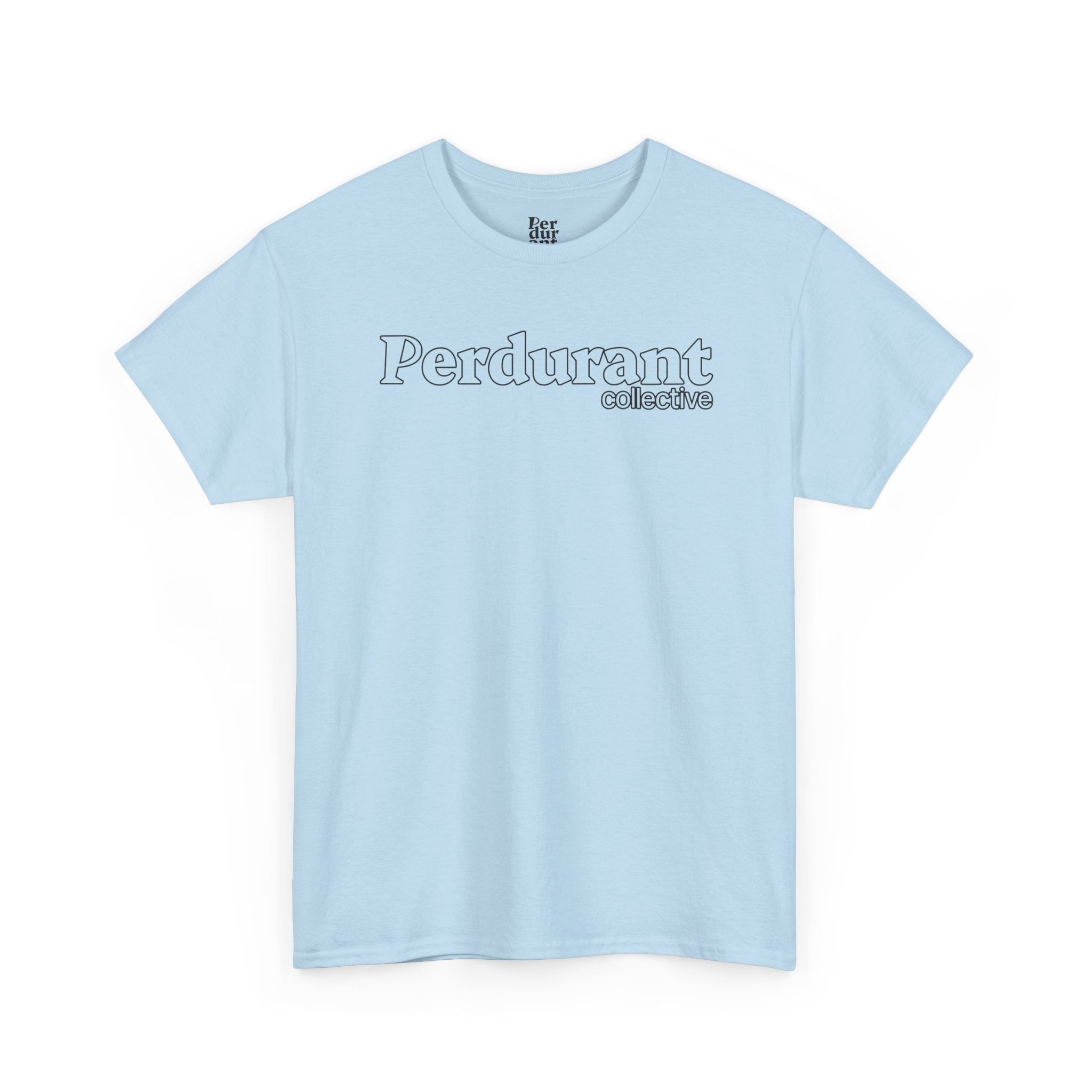 Perdurant Collective Outline Logo T-Shirt - Light Minimal Unisex Graphic Tee