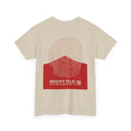 Mount Fuji Topographic T-Shirt - Red Unisex Mountain Relief Special Tee