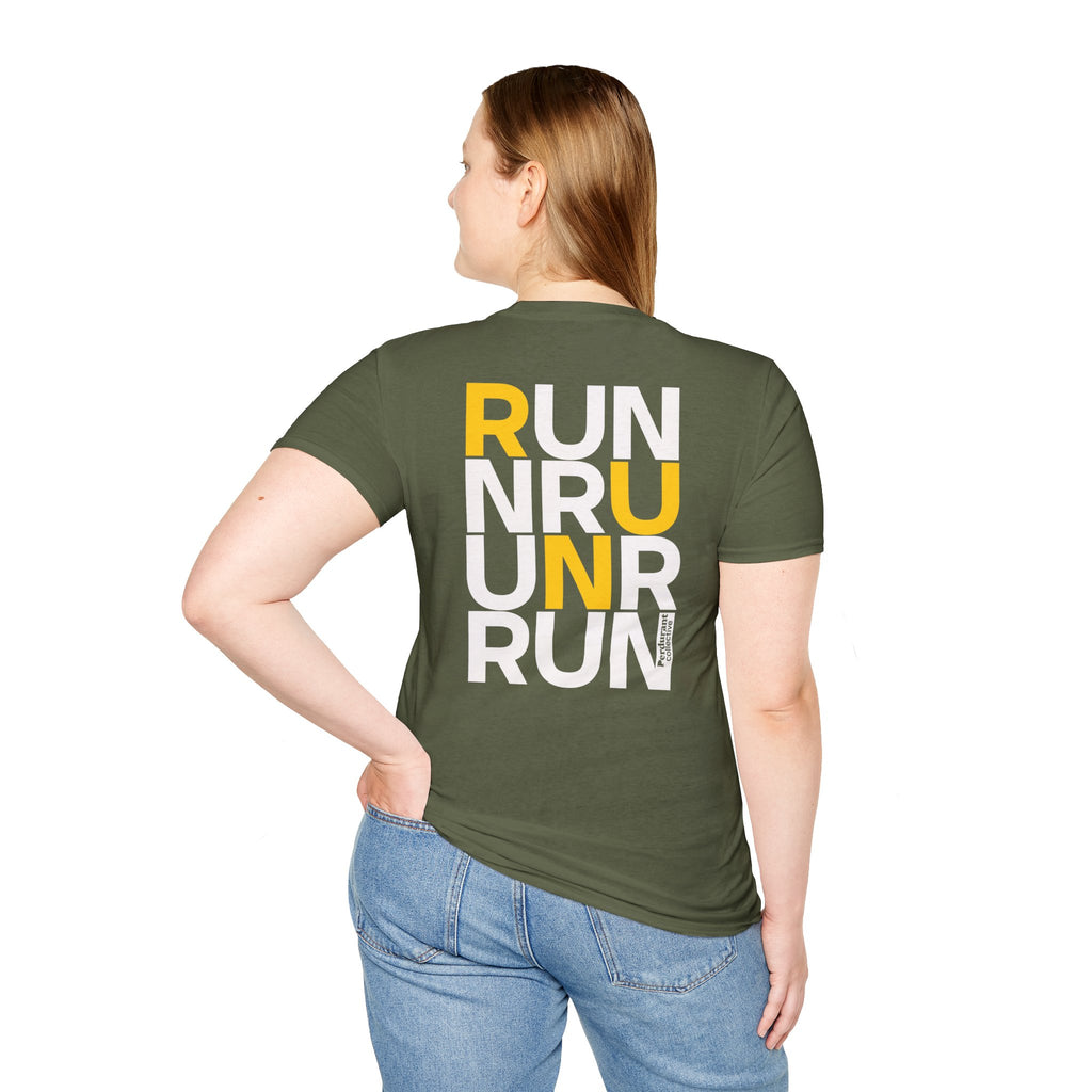 Perdurant Collective RUN RUN RUN T-Shirt - Dark Unisex Graphic Marathon Tee