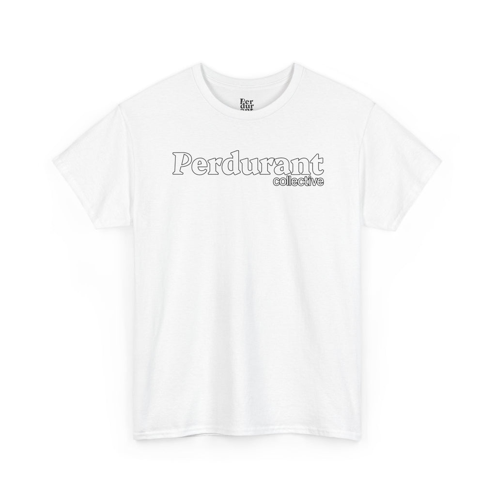 Perdurant Collective Outline Logo T-Shirt - Light Minimal Unisex Graphic Tee