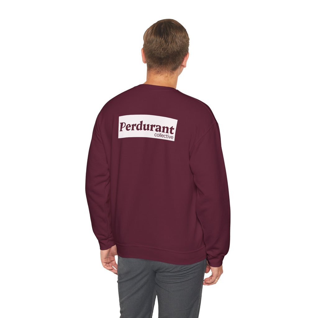 Perdurant Collective Logo Sweatshirt - Dark Minimal Unisex Graphic Crewneck