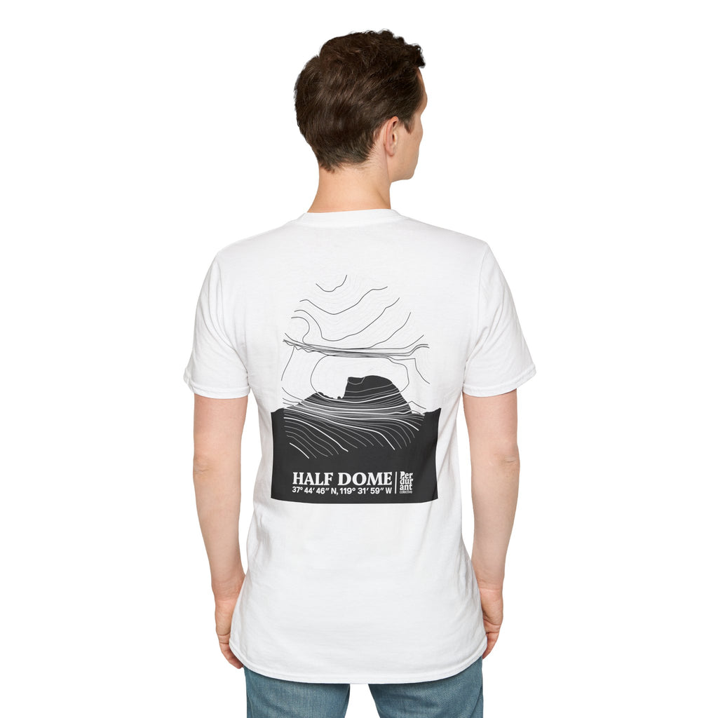 Half Dome Topographic T-Shirt - Light Unisex Mountain Relief Tee