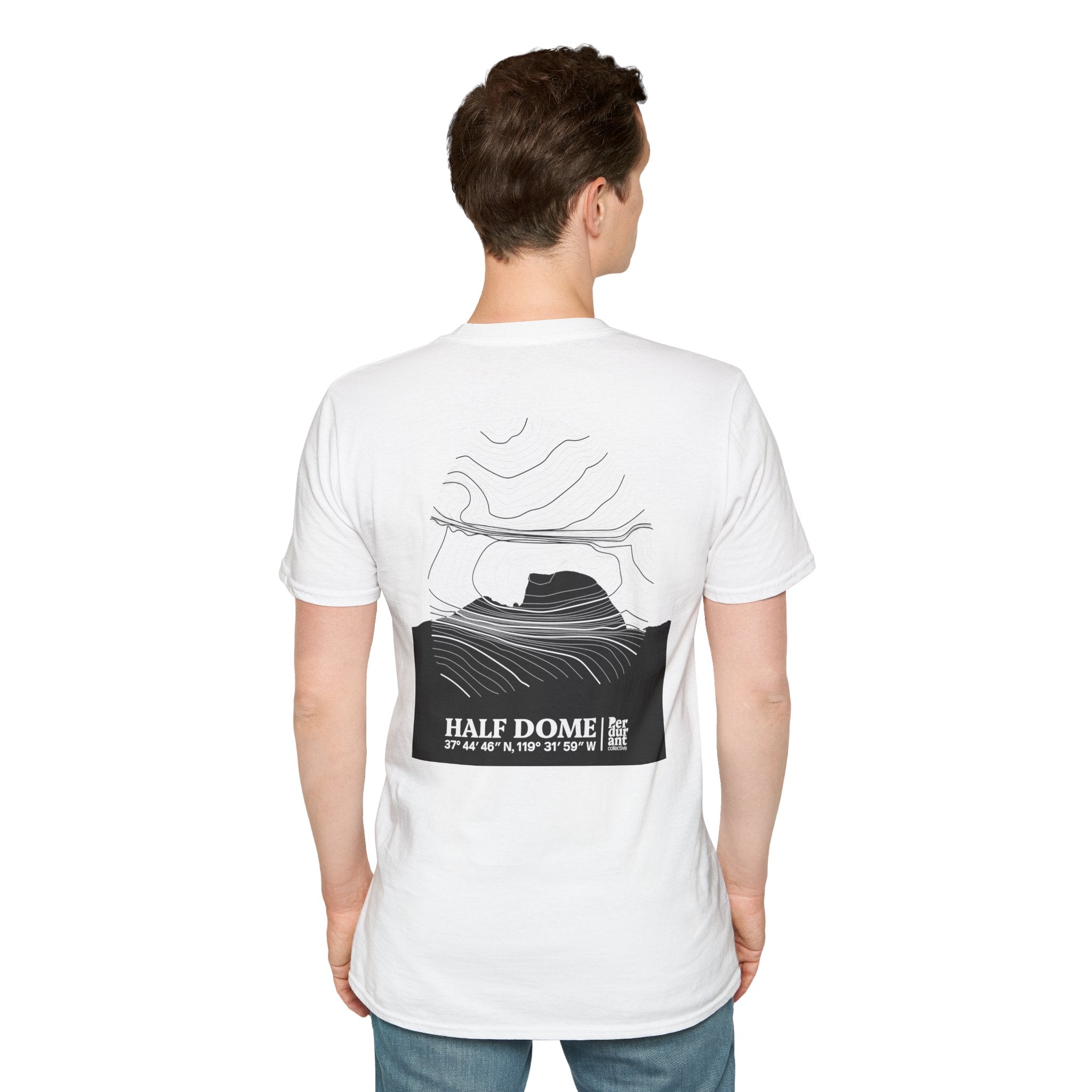 Half Dome Topographic T-Shirt - Light Unisex Mountain Relief Tee