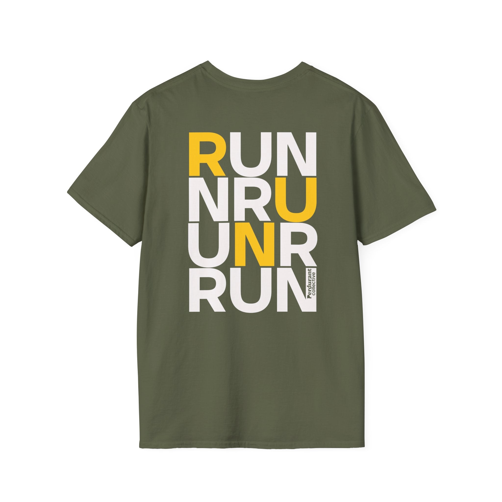Perdurant Collective RUN RUN RUN T-Shirt - Dark Unisex Graphic Marathon Tee