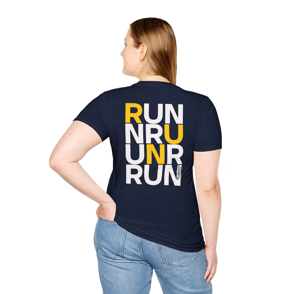 Perdurant Collective RUN RUN RUN T-Shirt - Dark Unisex Graphic Marathon Tee