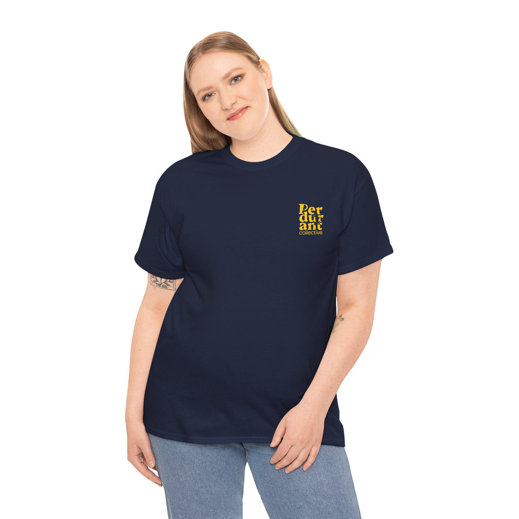 Perdurant Collective Footprint T-Shirt - Dark Minimal Unisex Graphic Tee