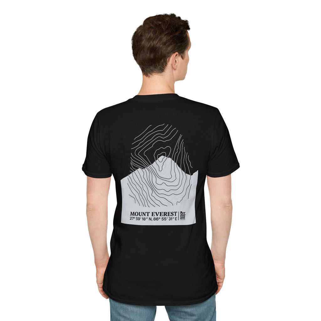 Mount Everest Topographic T-Shirt - Dark Unisex Mountain Relief Tee