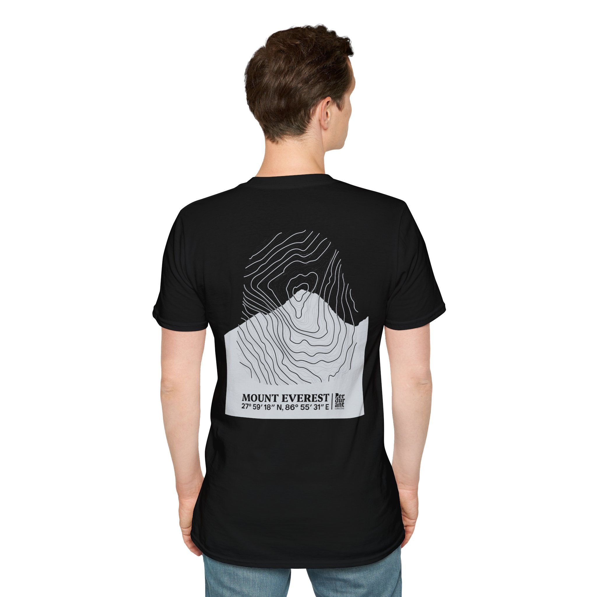 Mount Everest Topographic T-Shirt - Dark Unisex Mountain Relief Tee