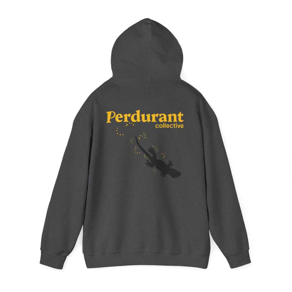 Perdurant Collective Footprint Hoodie - Dark Minimal Unisex Graphic Hoodie